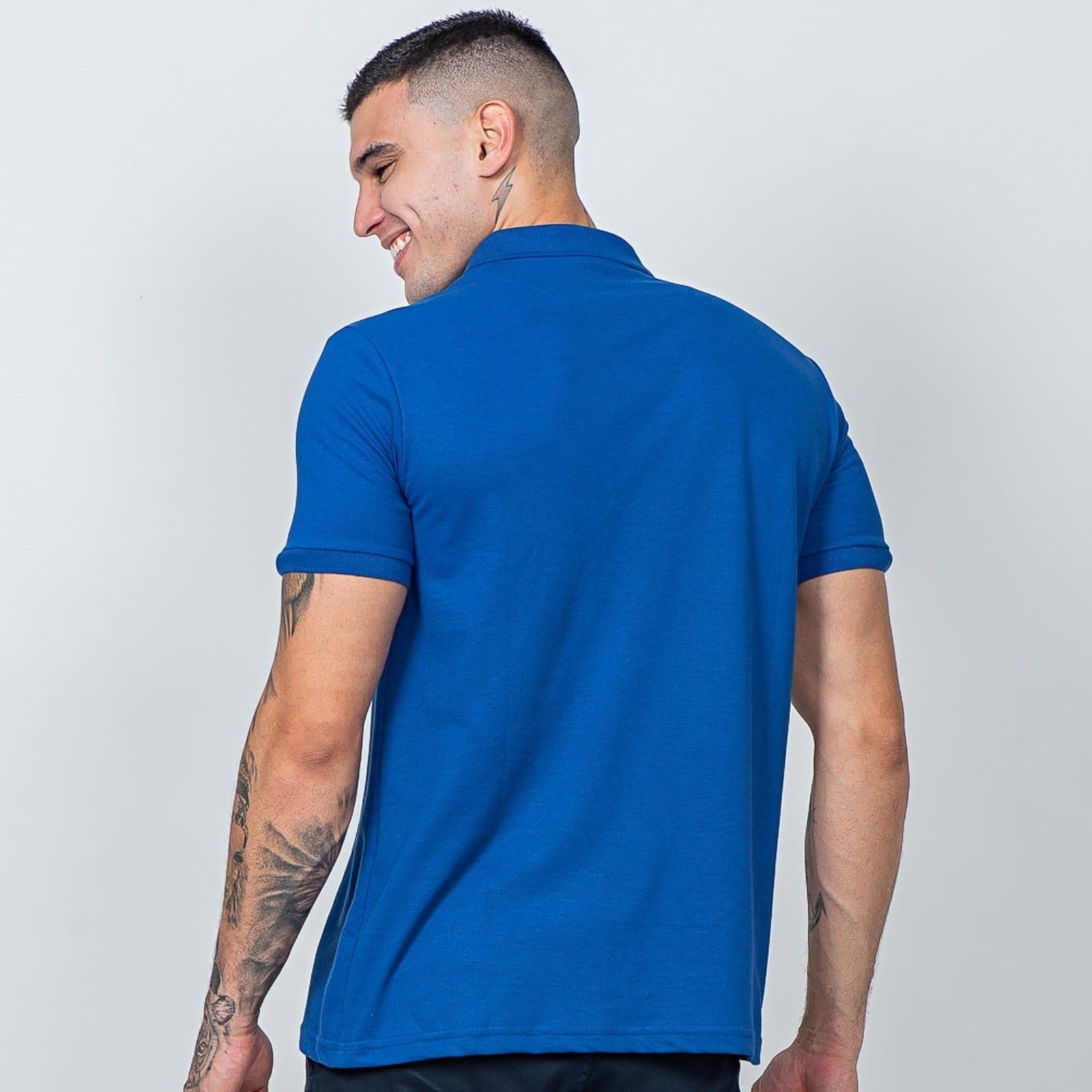 Vista 2 Camisa Polo Masculina Básica Industrie Piquet no Estilo Tommy Bordado França Royal Industrie azul royal