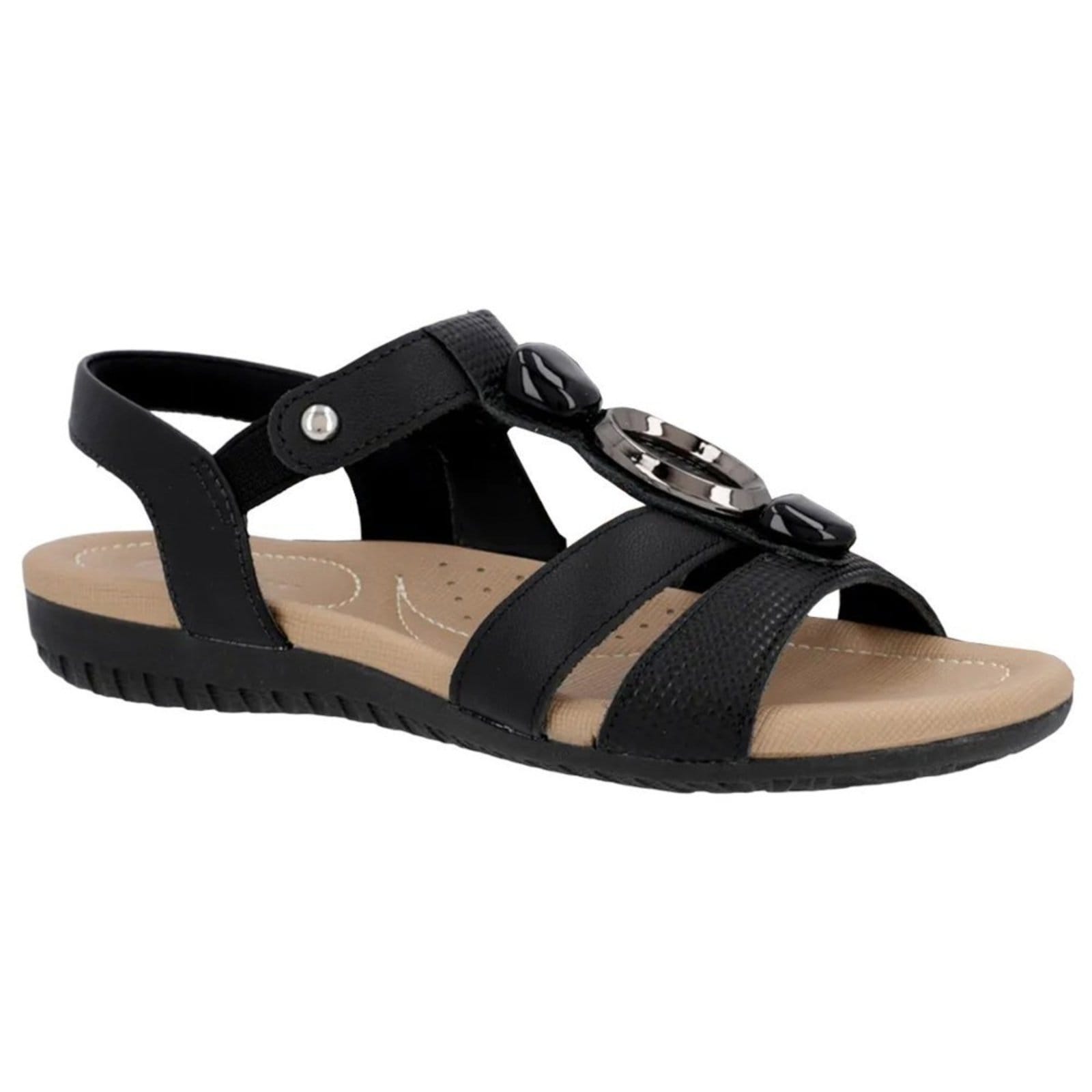 Vista 2 Kit Sandália Usaflex Tresse Feminina + 2 Pares De Meias Usaflex preto