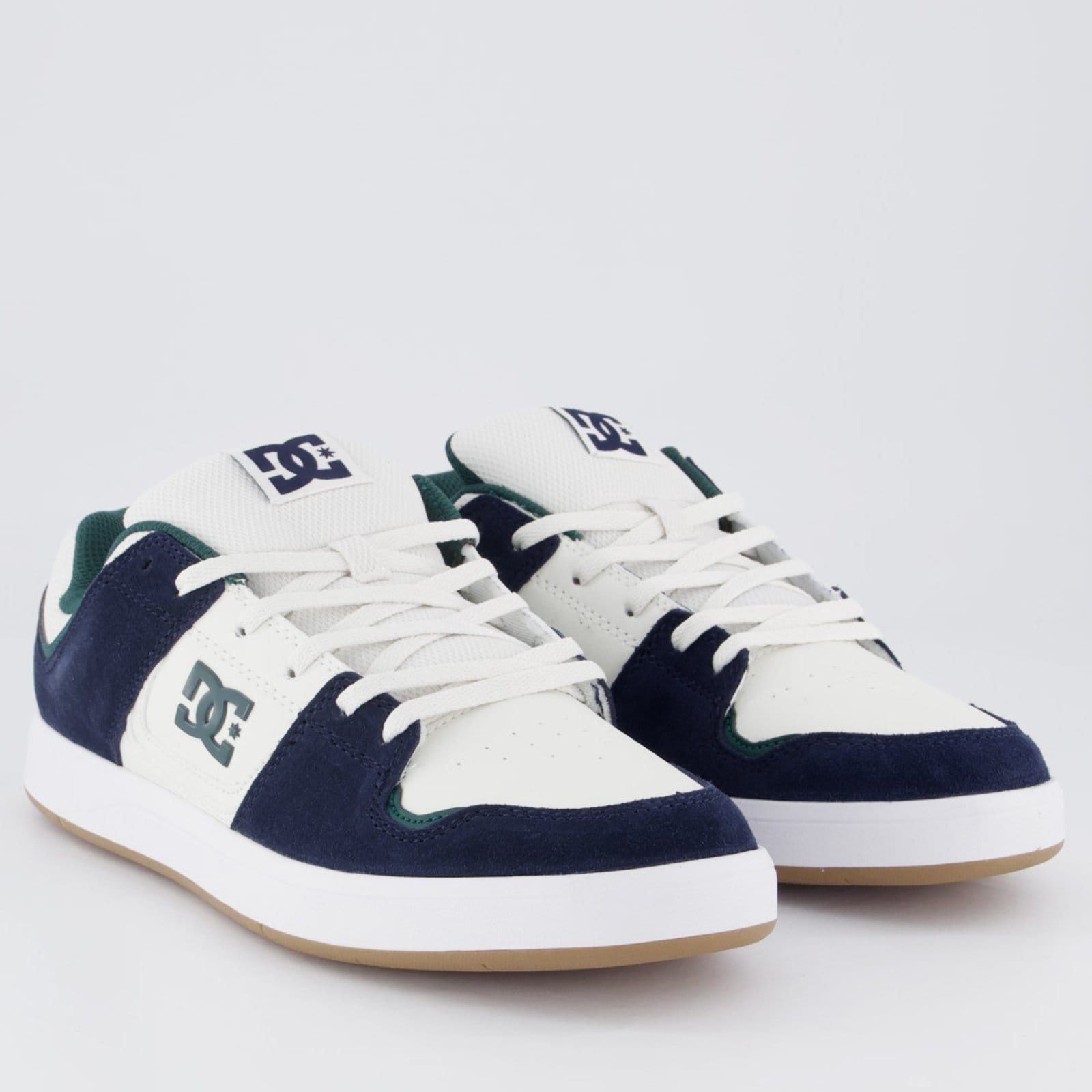 Vista 2 Tênis DC Shoes Cure IMP Off White e Marinho DC Shoes azul white