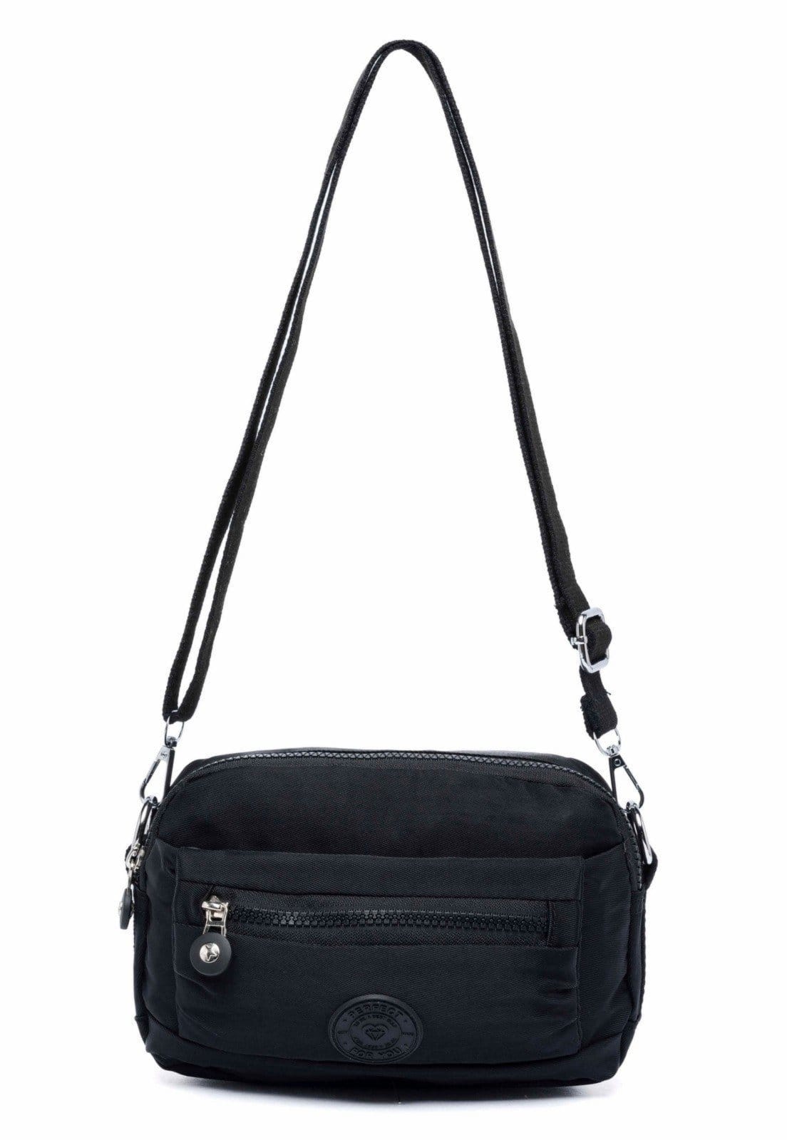 Vista principal Bolsa Transversal Tiracolo Feminina Alça Reforçada 1 Litro Perfect For You preto