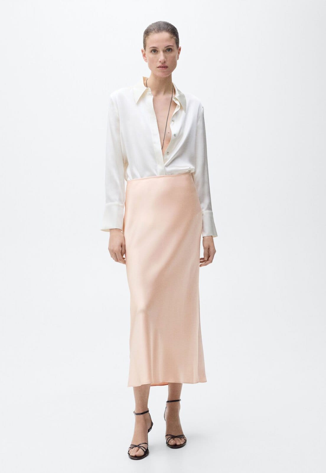 Saia Mango Midi Acetinada