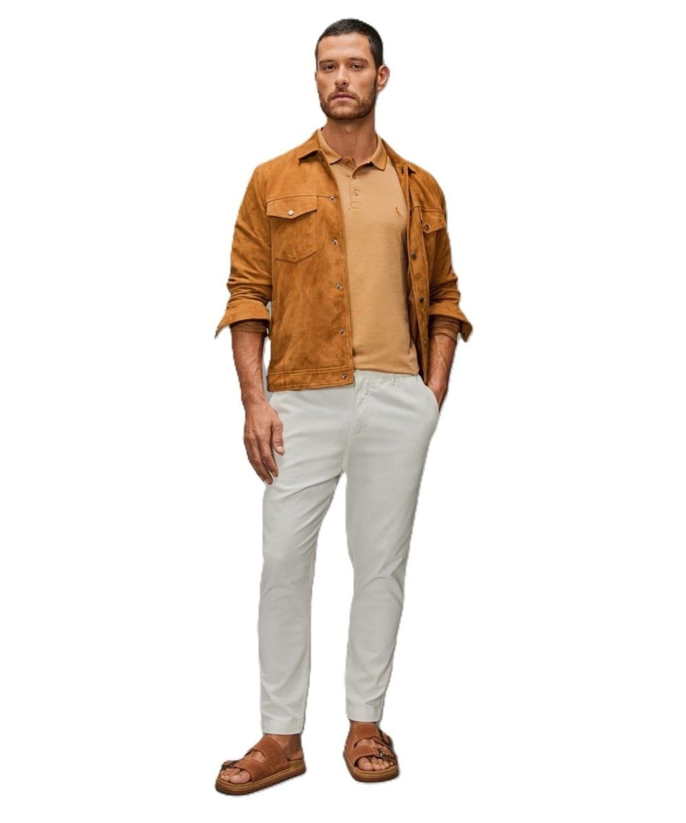 Vista 2 Polo Piquet Denali Reserva bege