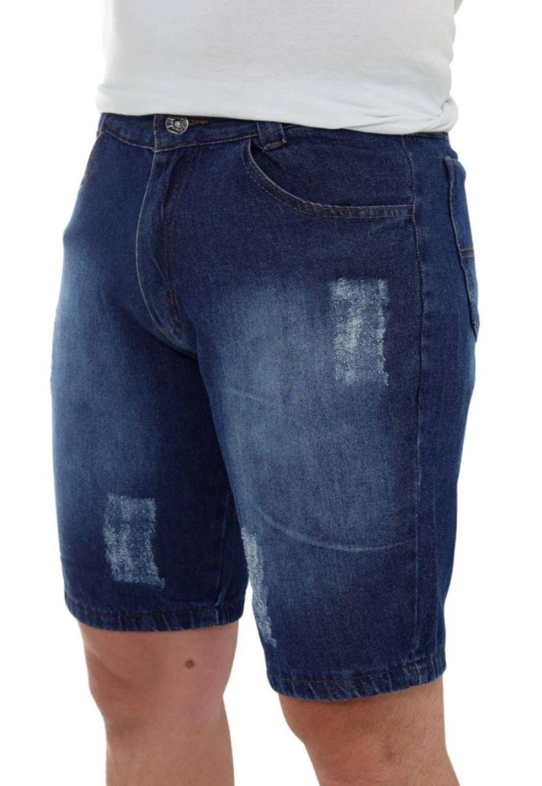 Bermuda Jeans Masculina Tempo Hábil Moda Premium Lavagem Escura - 2