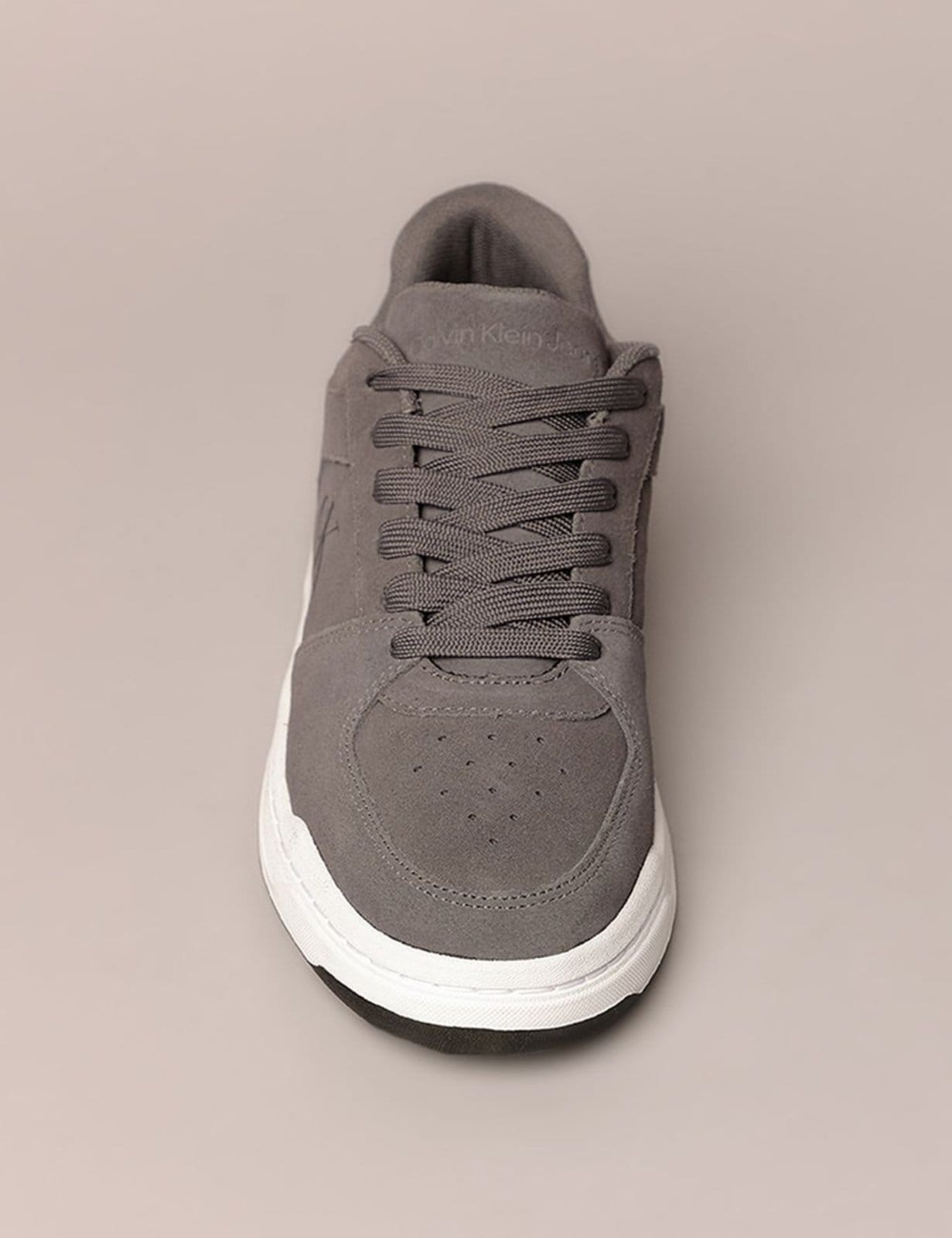 Vista 2 Tênis Masculino Court Camurça Calvin Klein Jeans - Chumbo Calvin Klein Jeans cinza