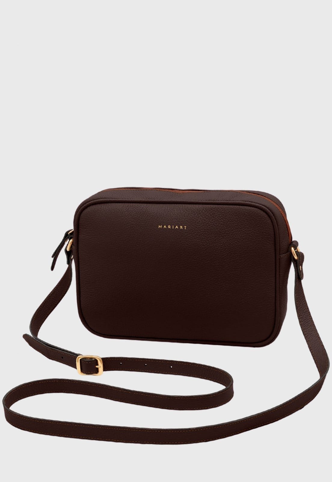 Bolsa Transversal Couro Mariart Maxi Jeri Chocolate