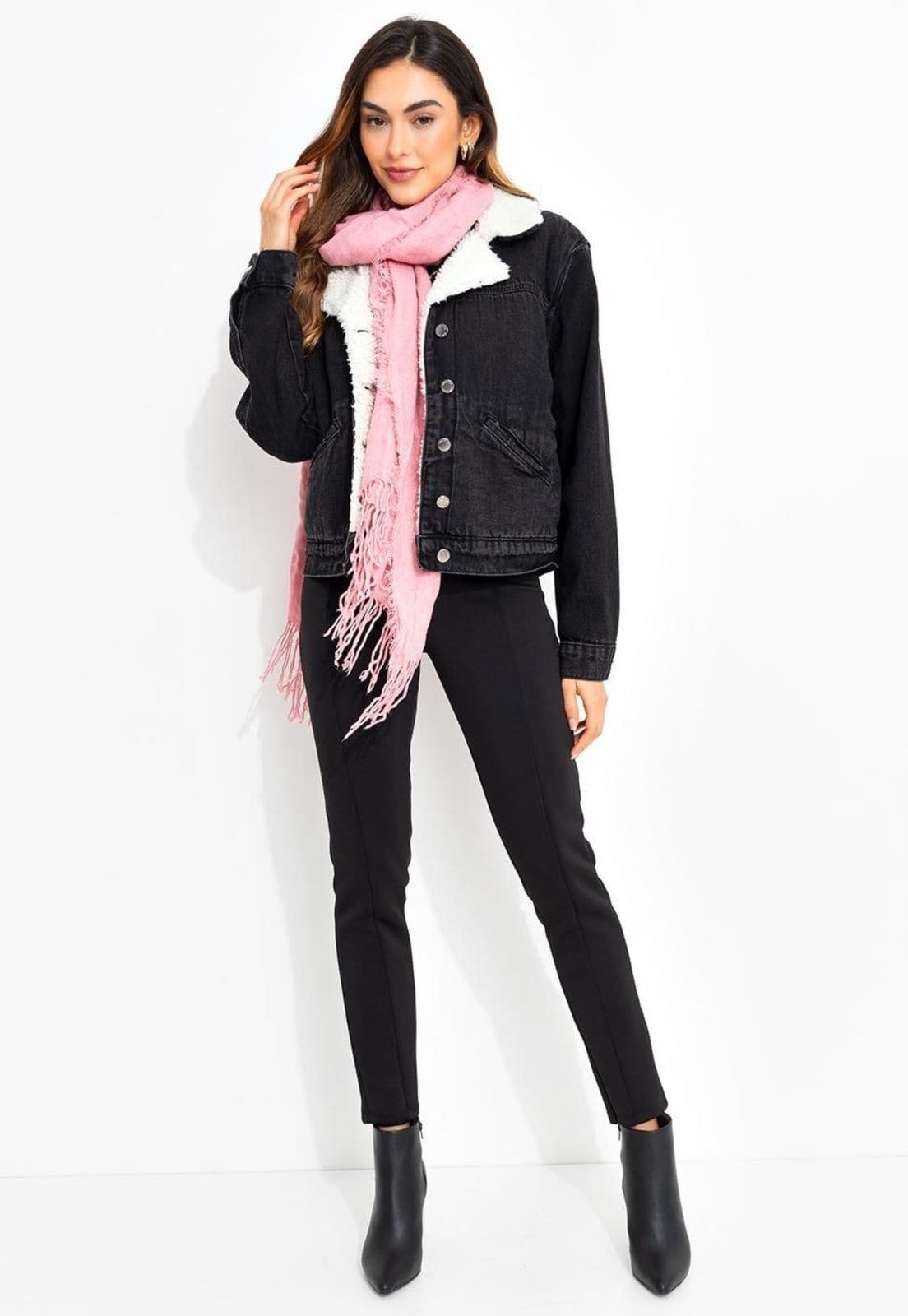 Vista 2 Jaqueta Em Jeans Quintess preto