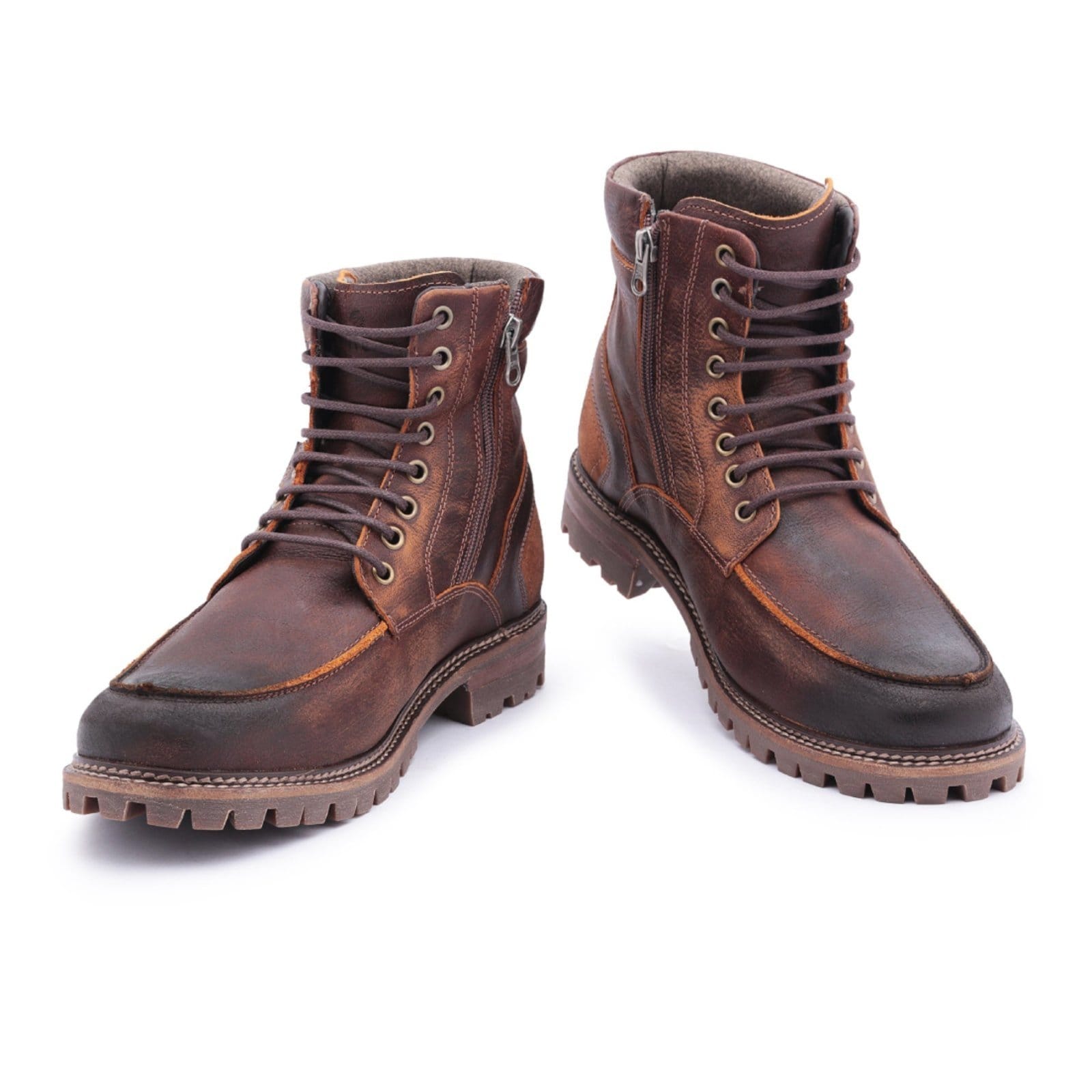 Vista 2 Bota Coturno Centuria em Couro Tan Centuria Calçados marrom tan