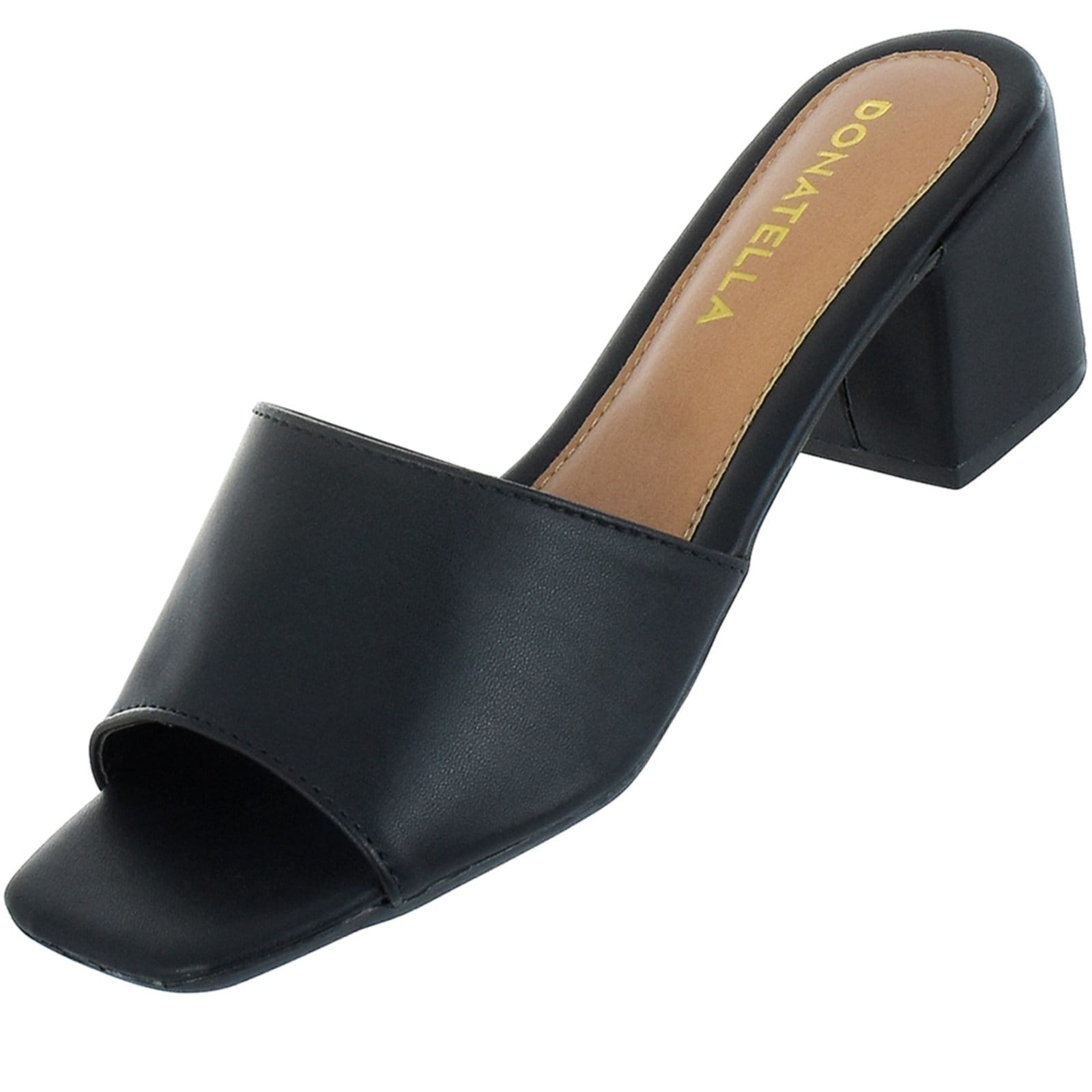 Vista 2 Sandália Feminina Tamanco Salto Bloco Donatella Shoes Liso Monte Shoes preto