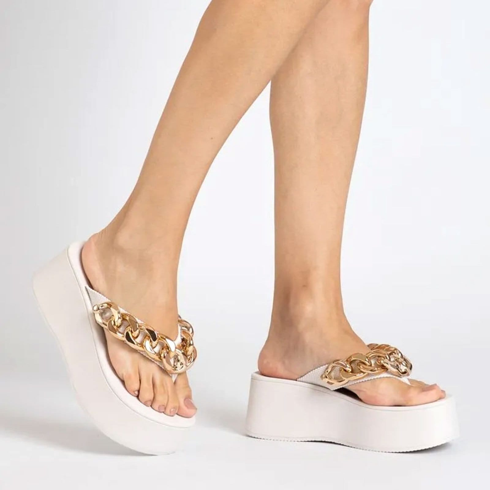 Vista 2 Chinelo Feminino Plus Corrente White Petite Jolie PJ7350 Petite Jolie branco white