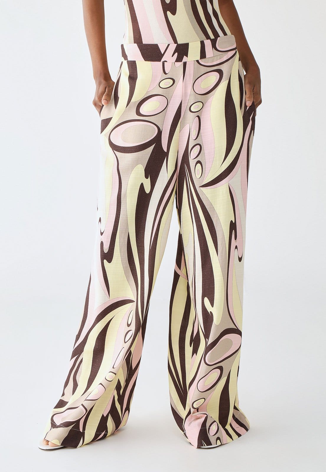 Calça Lança Perfume Wide Leg Estampada Off-White