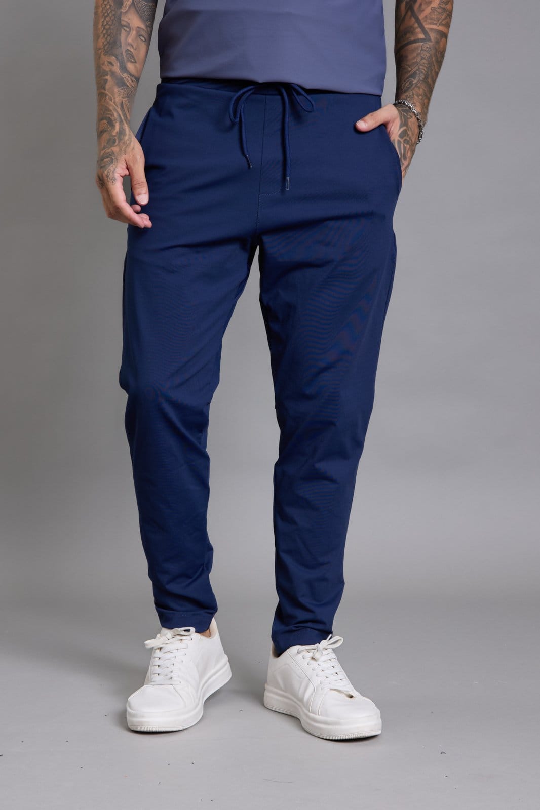 Calça Casual Flexível Masculina em Poliamida na Cor Marinho Dialogo Jeans