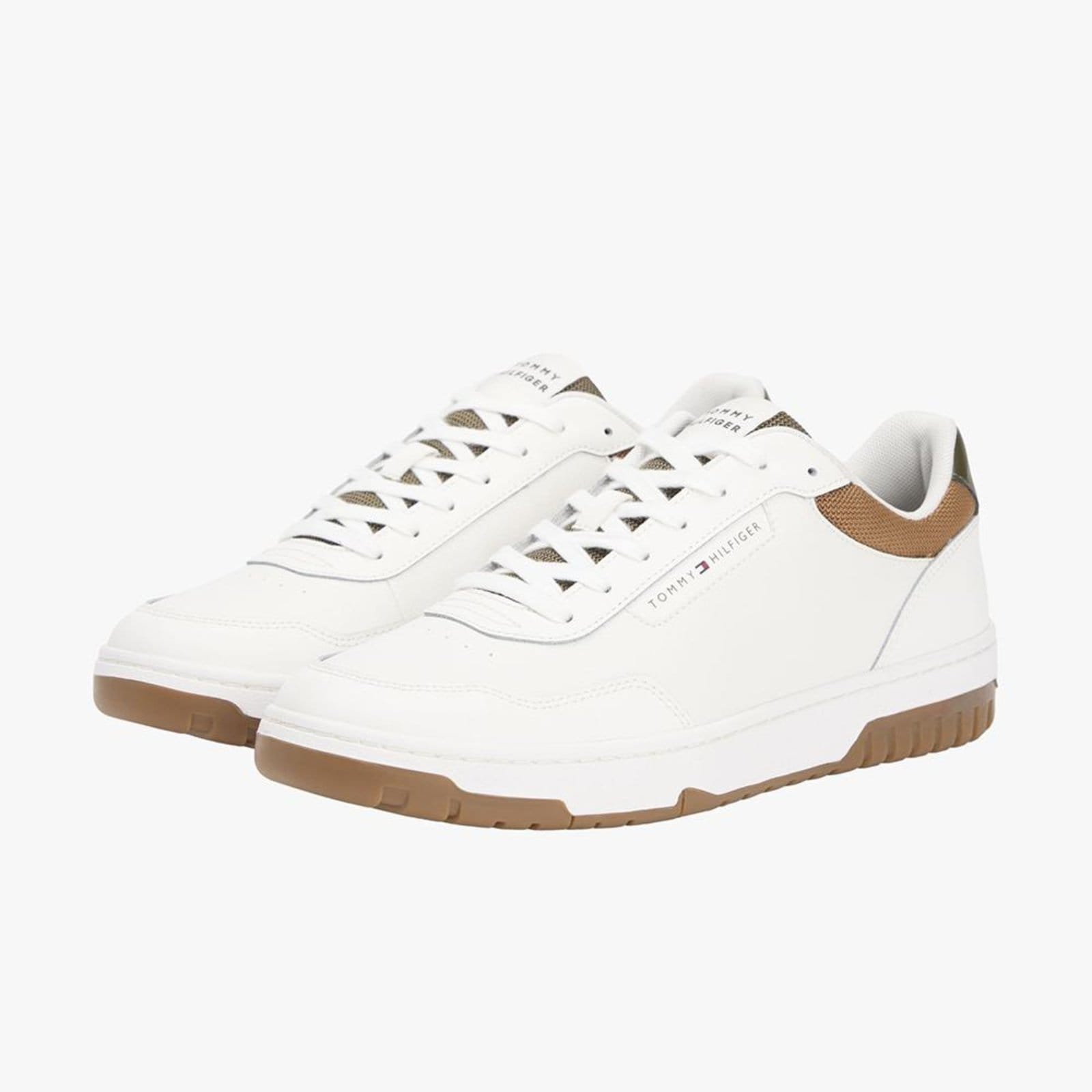 Vista 2 Tênis Tommy Hilfiger TH Basket Core LTH Ecru Arm Green Tommy Hilfiger branco green