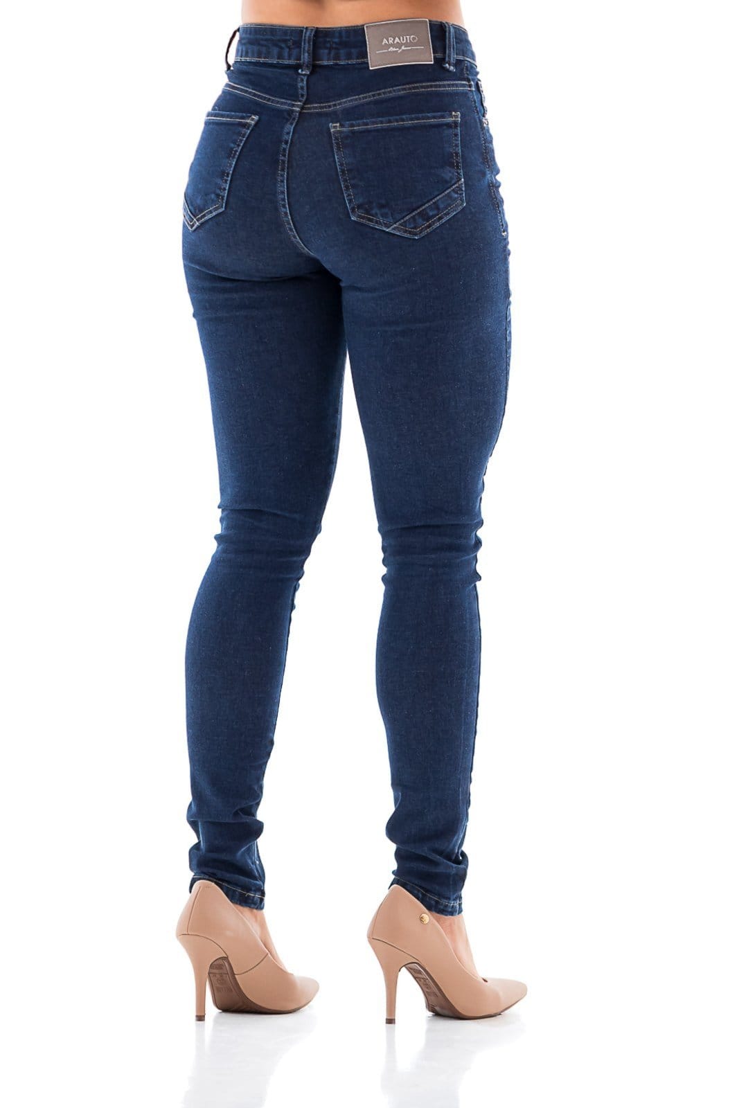 Vista 2 Calça Jeans Feminina Arauto Hot Pants Strass ARAUTO JEANS azul