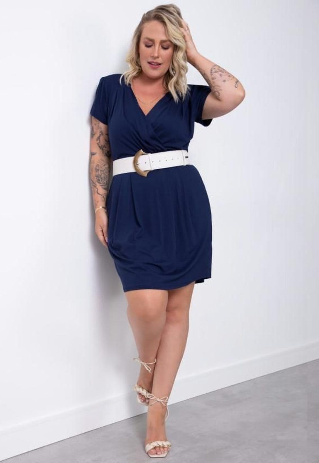 Vestido Com Decote Transpassado