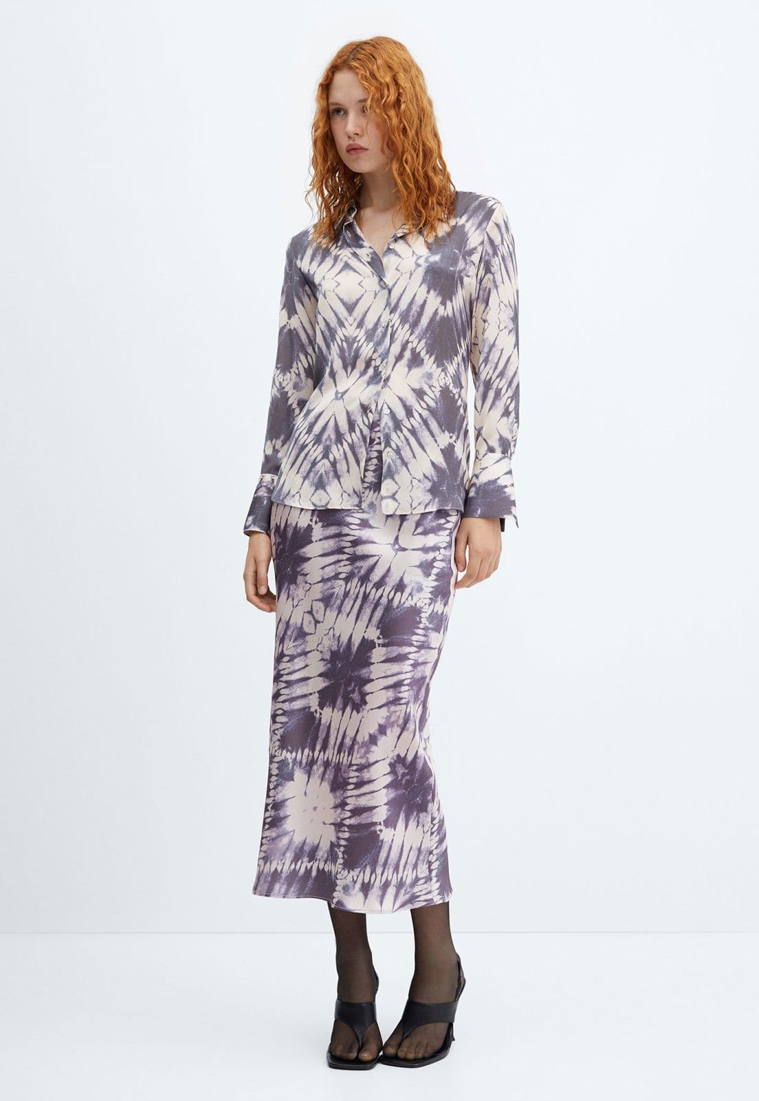 Saia Mango Midi Tie Dye Roxa