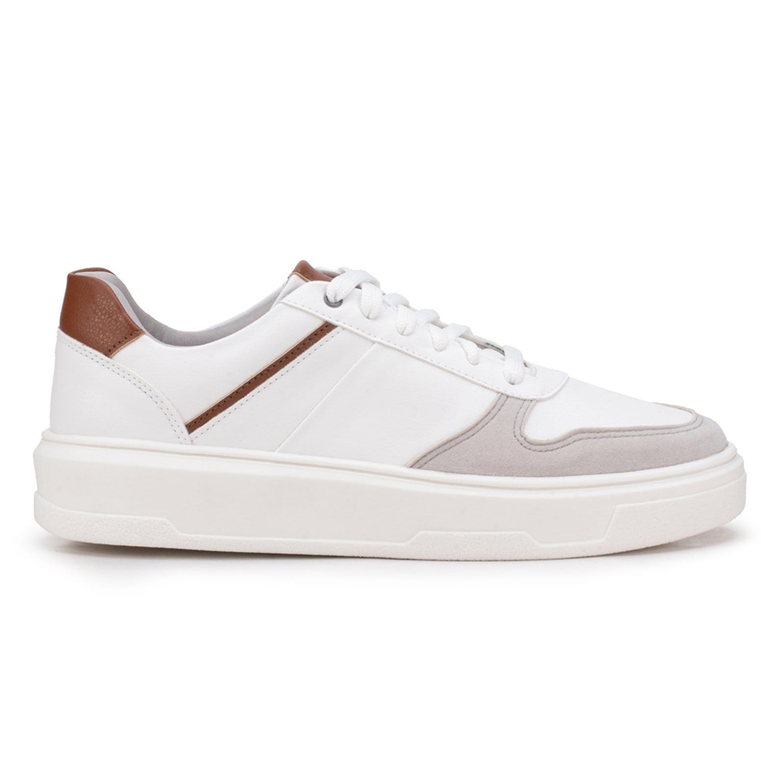 Vista 2 Tênis Sapatenis Masculino Casual Confortável Estilo Estilo Shoes branco/caramelo