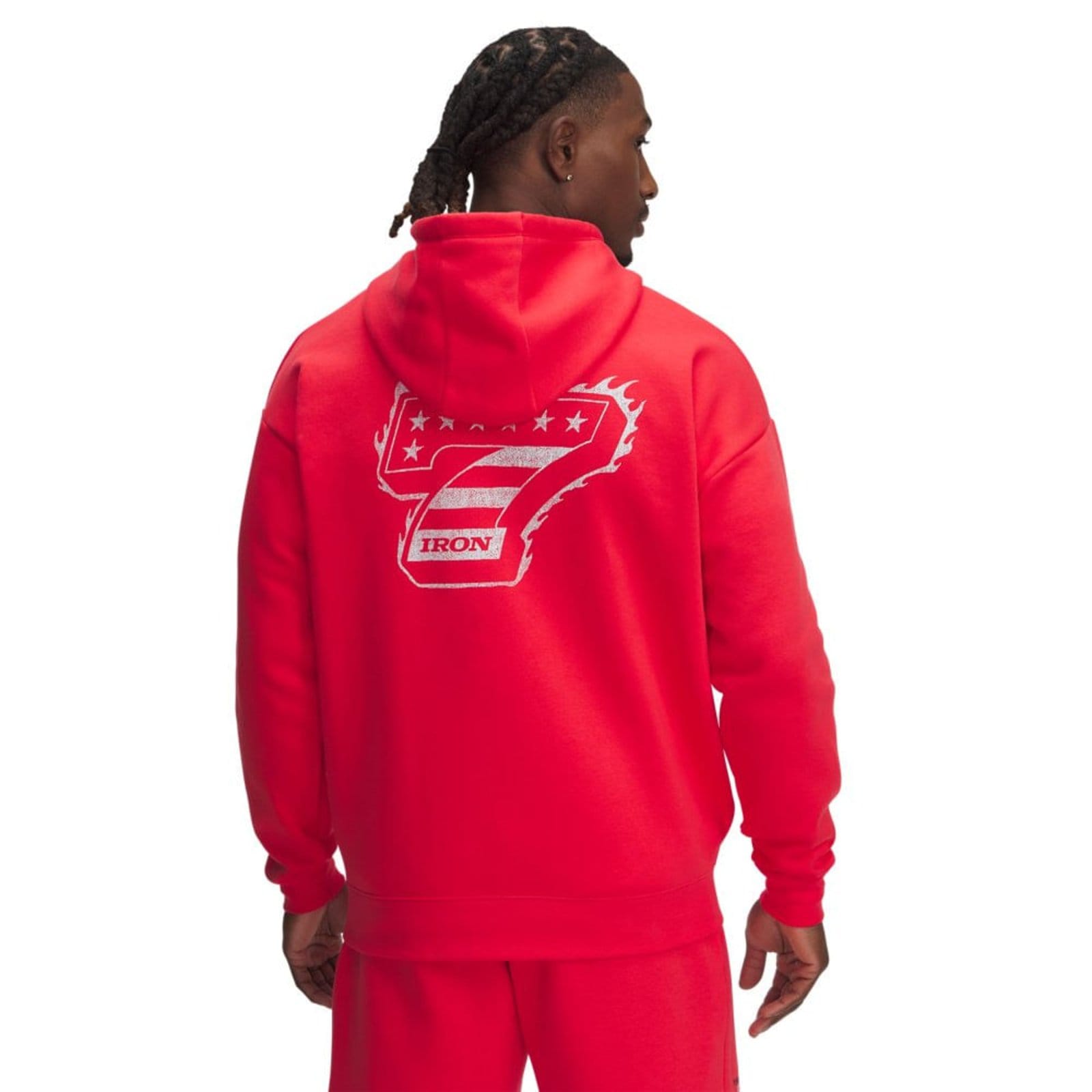 Vista 2 Moletom Under Armour Project Rock Fleece Masculino Under Armour vermelho