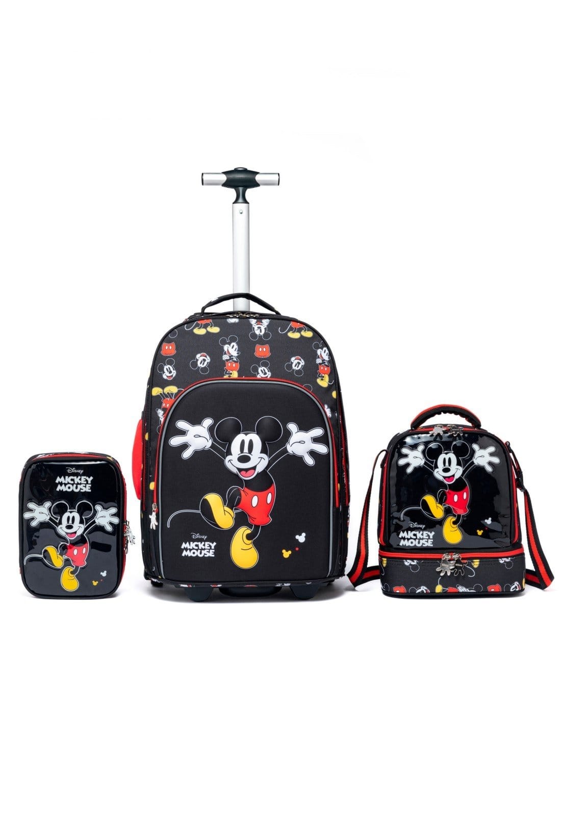 Vista 2 Infantil - Kit Mochila Rodinha Lancheira Estojo Garrafa Disney Escolar Disney preto