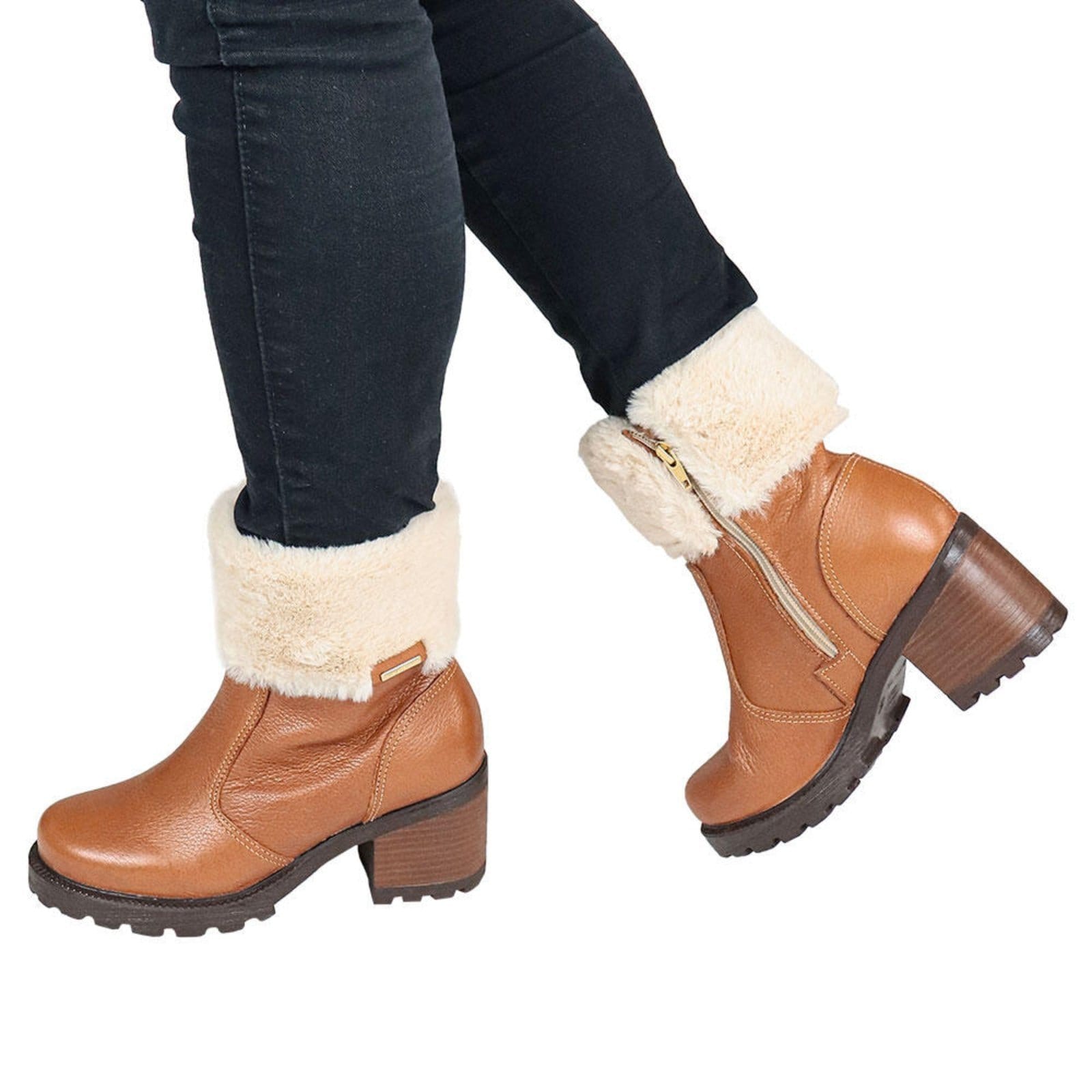 Vista 2 Bota Feminina Cano Baixo Pegada 281328 6071328 PEGADA caramelo