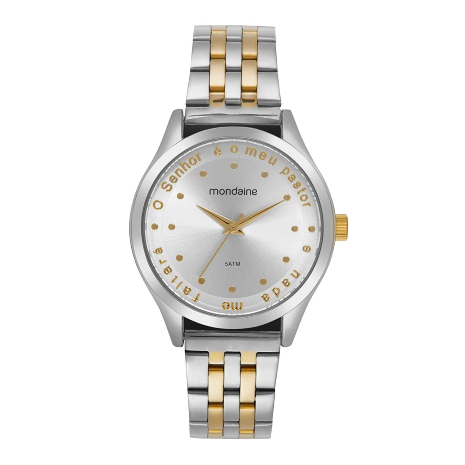 Vista 2 Kit Relógio Feminino Bicolor Salmo 23 Mondaine prata