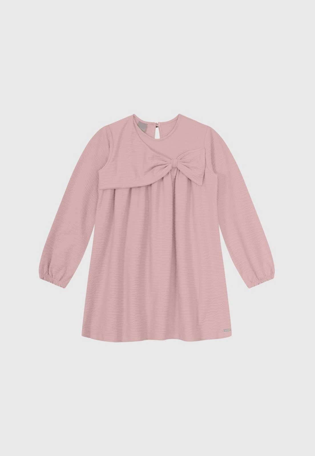 Vista 2 Infantil - Vestido Brandili Mundi Laço Brandili Mundi rosa