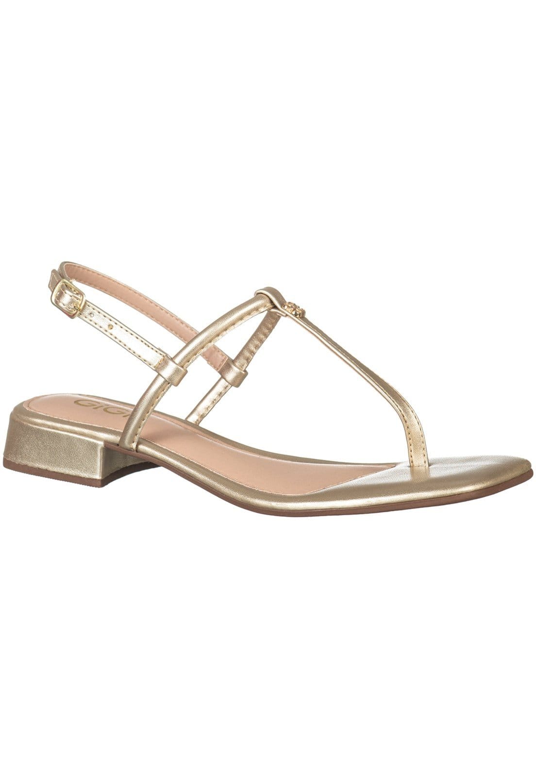 Vista 2 Kit 2 Pares Sandália Feminina GiGiL Rasteira De Dedo Salto Baixo Confortável Detalhe Metalizado Gigil dourado/preto