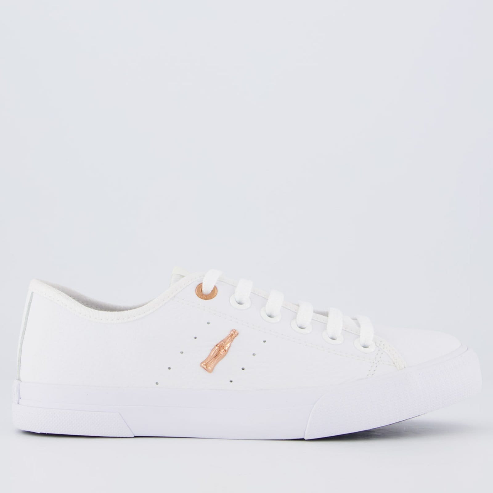 Vista principal Tênis Coca Cola Flow Town Feminino Coca-Cola branco