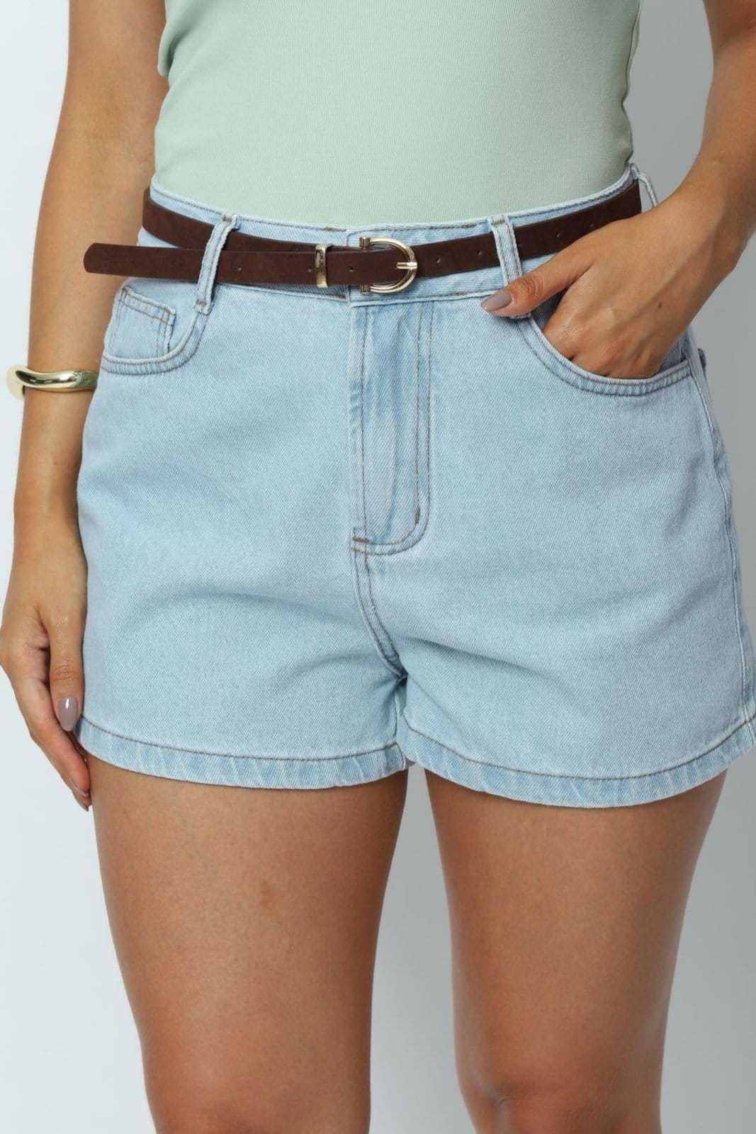 Vista 2 Shorts Jeans Claro 44 Gazzy azul