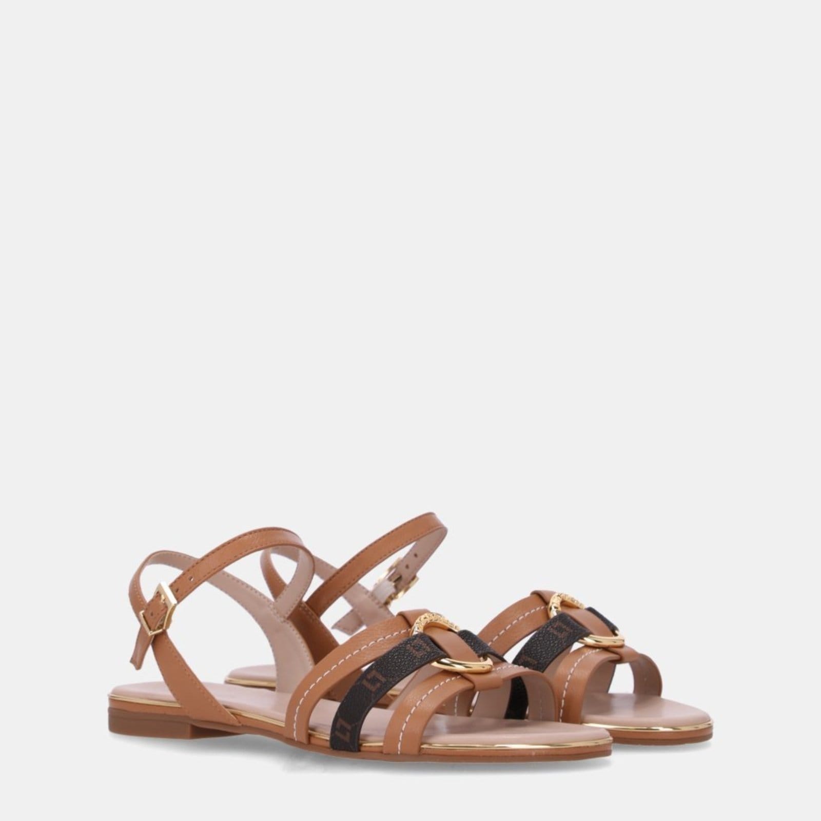 Vista 2 Sandália Rasteira Luz da Lua - 54870074 Luz Da Lua Luz Da Lua castanho