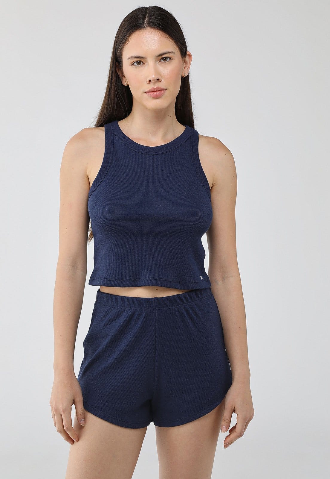 Conjunto Pijama Curto Feminino Hering Regata