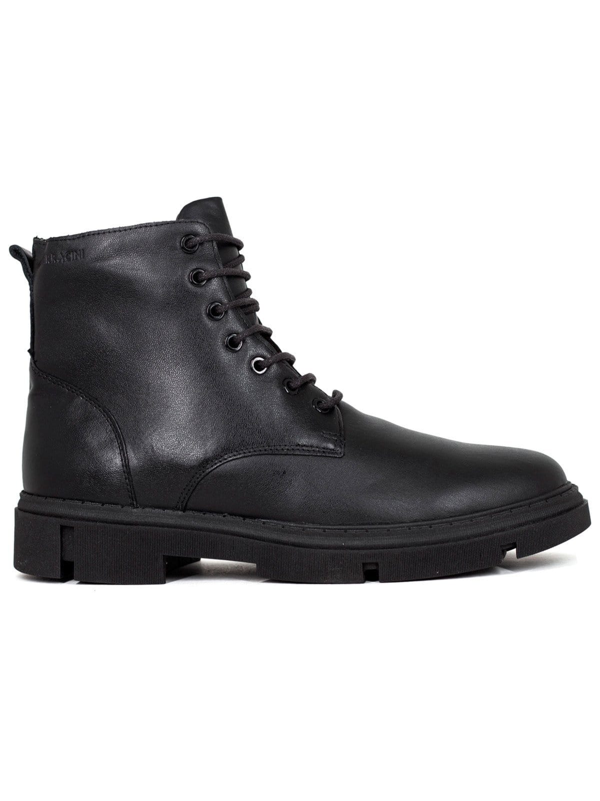 Bota Masculina Ferracini 24h Casual Aston Couro Cadarço Urbano Conforto Preto All Black