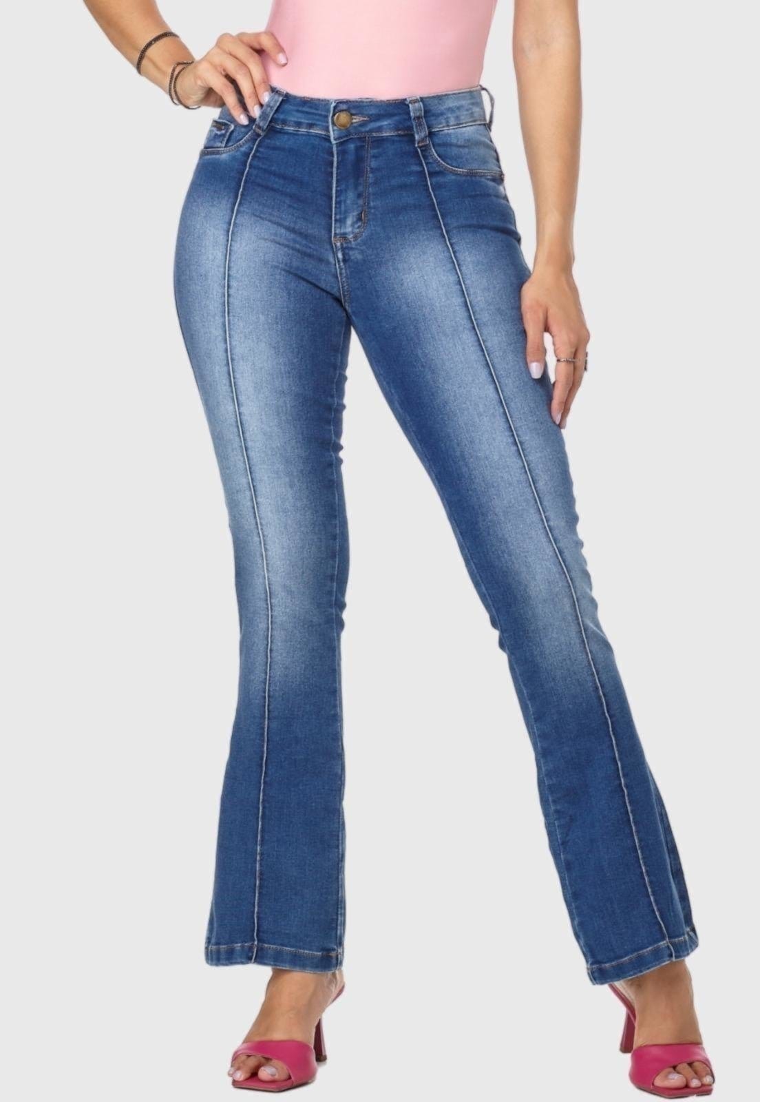 Calça Jeans HNO Jeans Flare Petit com Friso