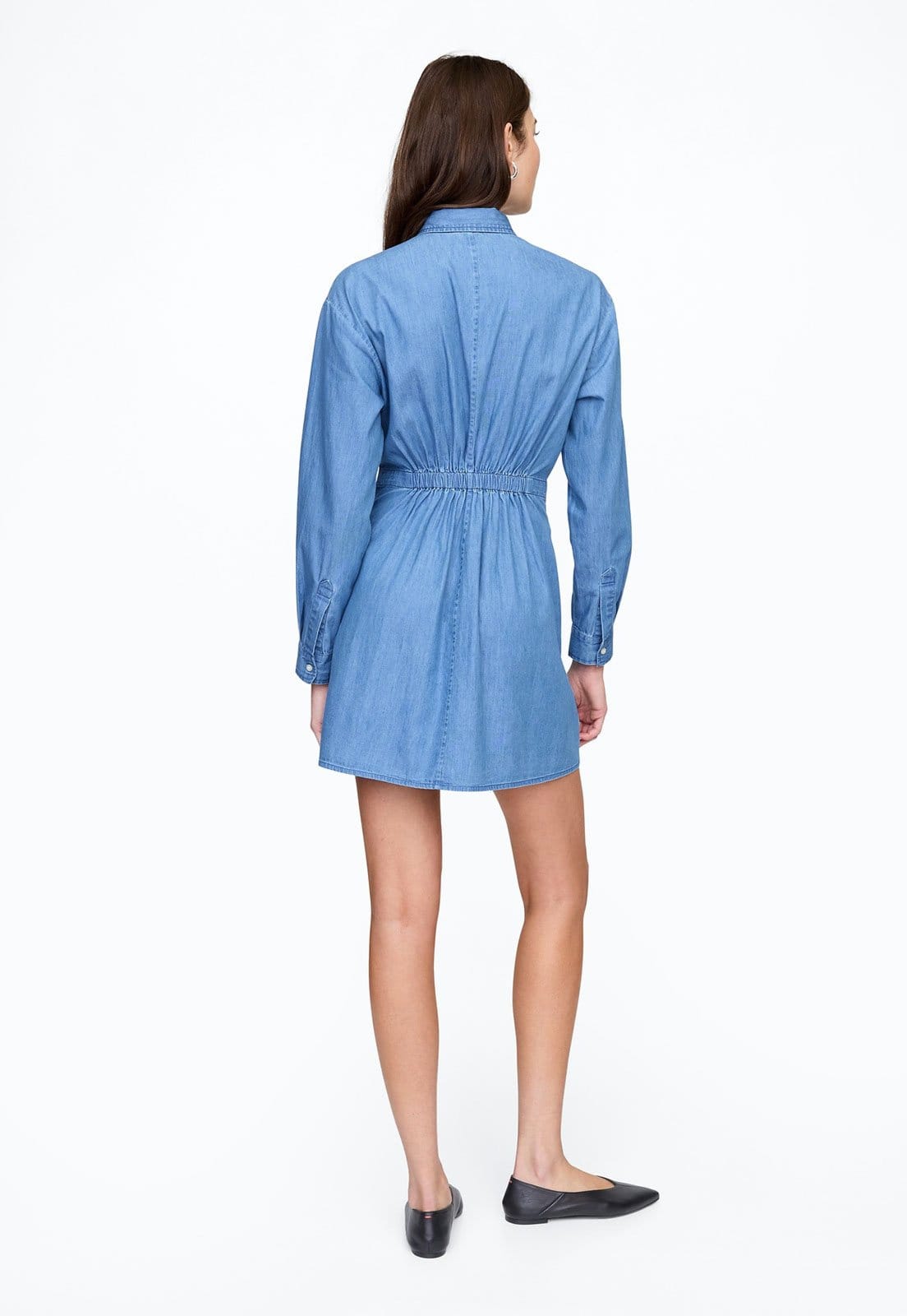 Vista 2 Vestido Jeans GAP Curto Botões GAP azul