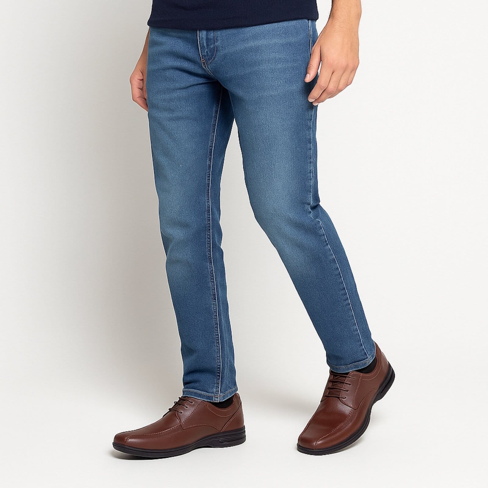 Vista 2 Sapato Social Conforto Masculino com Cadarço Yes Basic marrom