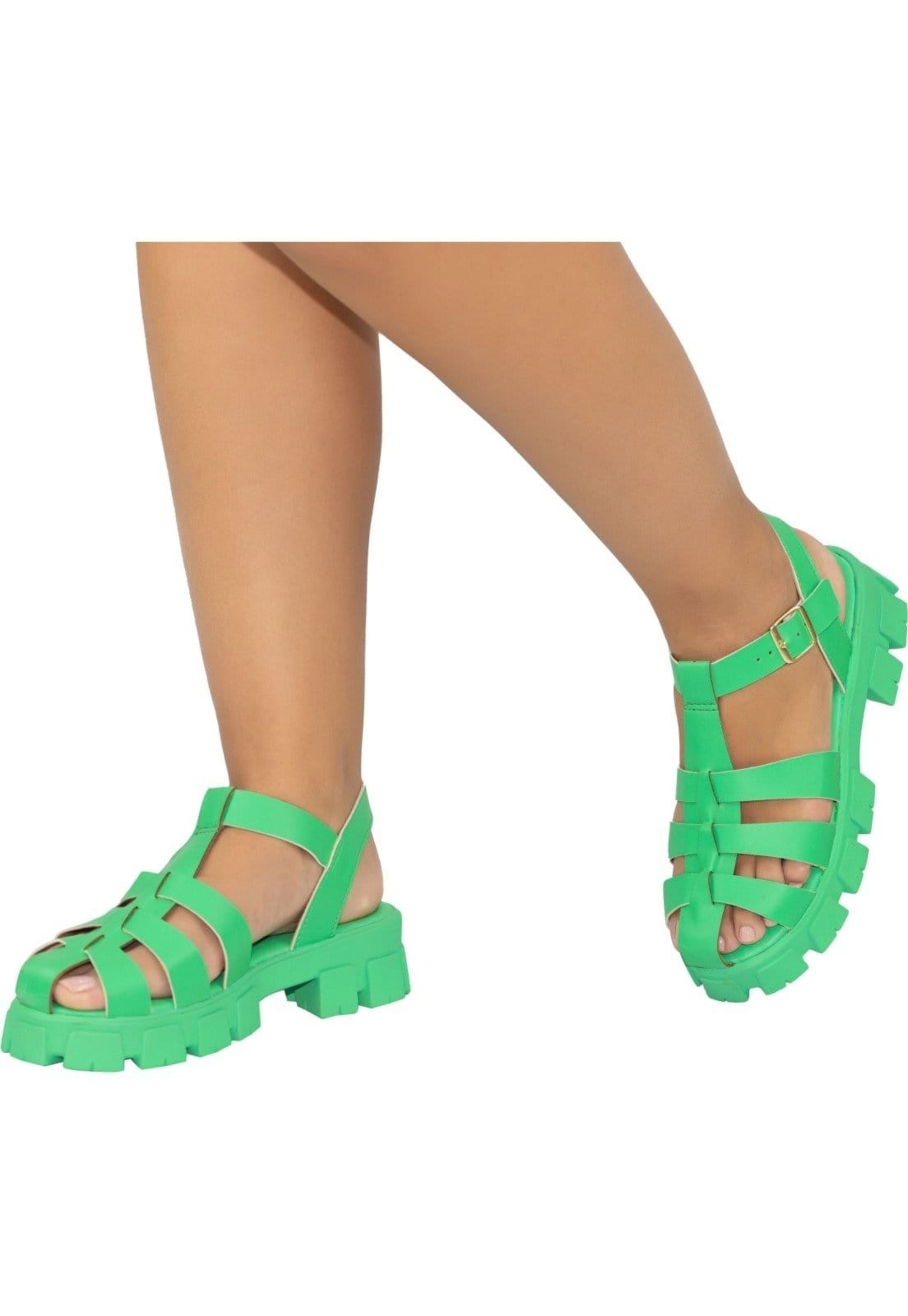 Sandália Feminina Fisherman Lumiss Tratorada Plataforma Blogueira Papete Gladiadora - 2