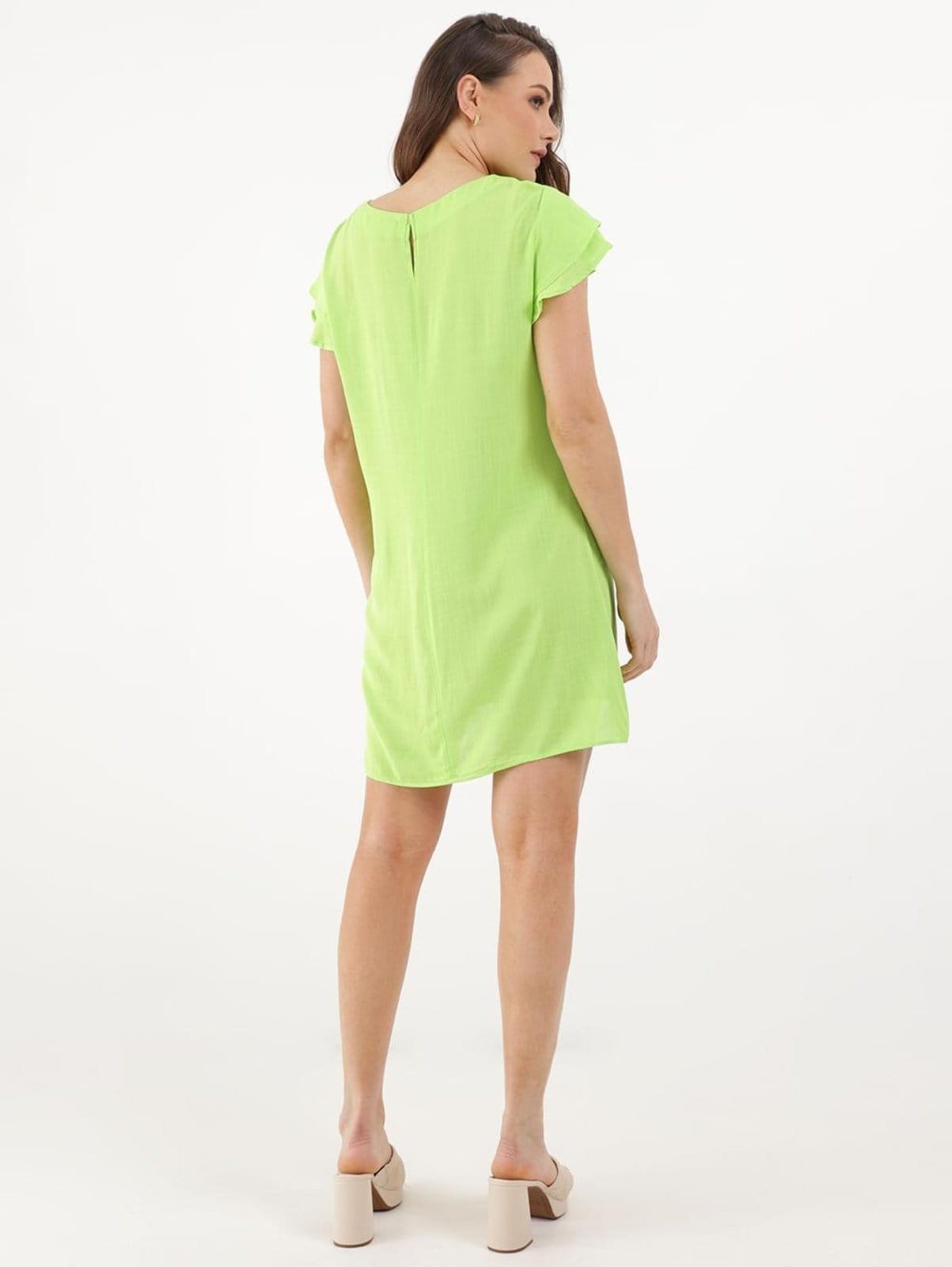 Vista 2 Vestido Manga Curta Autentique Feminino Verde Autentique unico verde