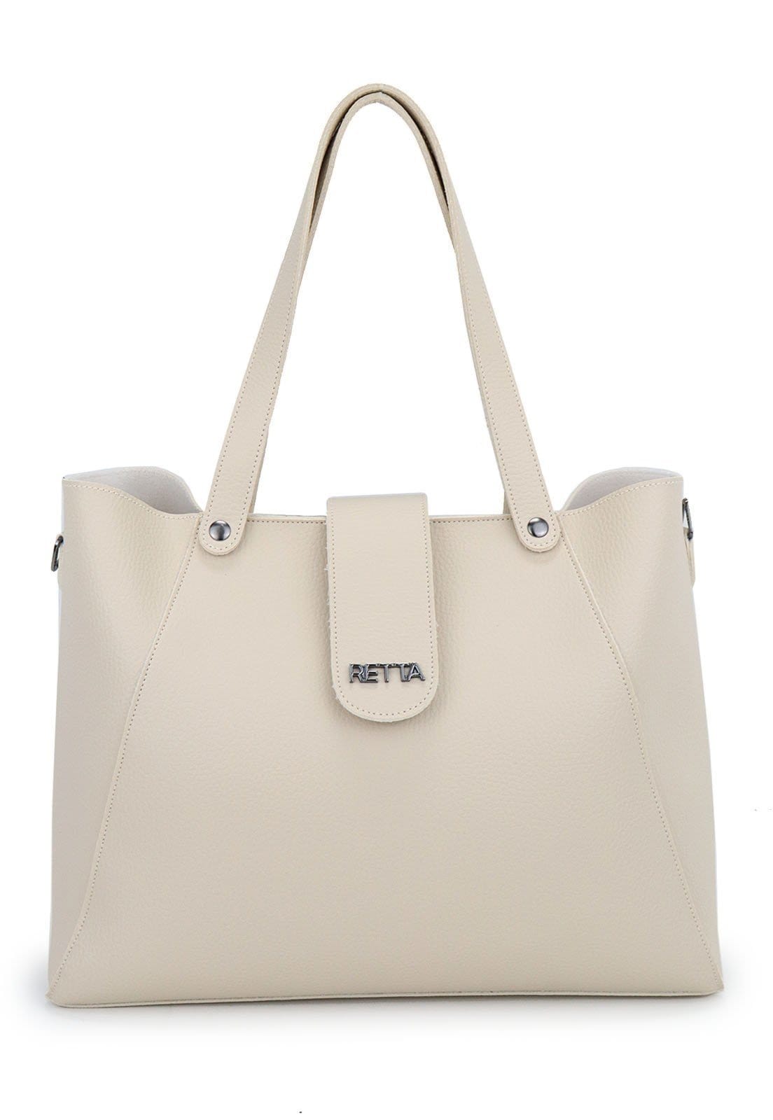 Vista 2 Bolsa Feminina Sacola Transversal Retta Oficial Marfim Retta Oficial off-white