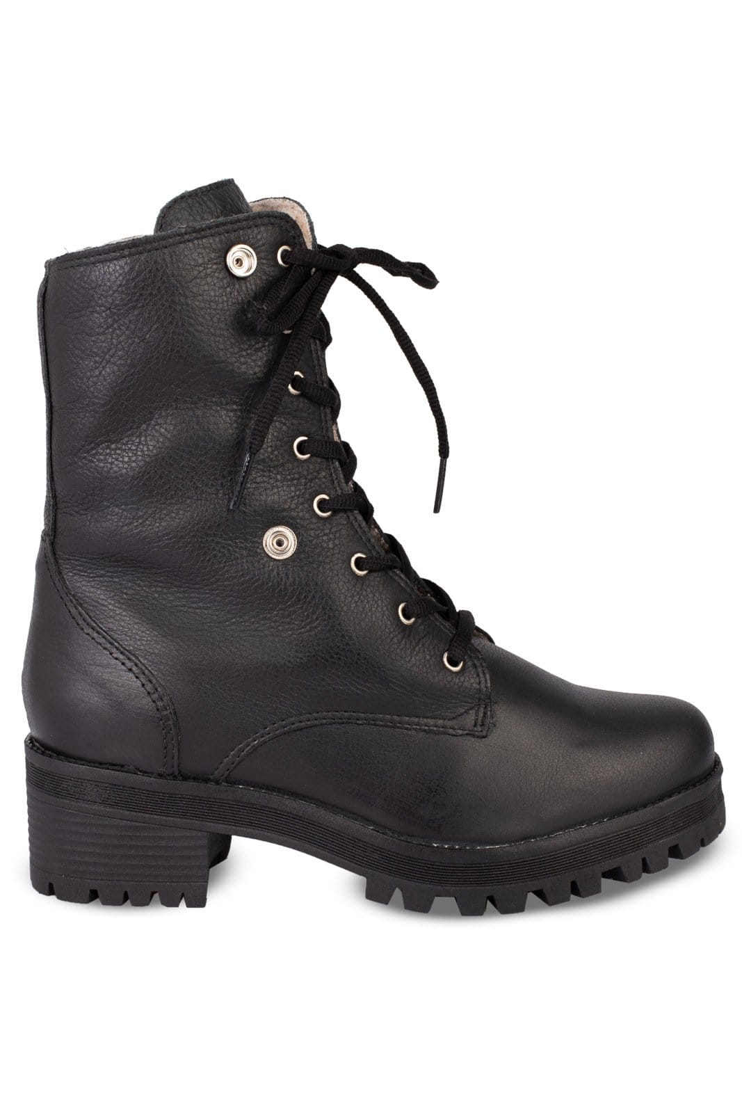 Vista 2 Coturno Andrea Vinci feminino de couro forrada em pelo 6943P Andrea Vinci preto