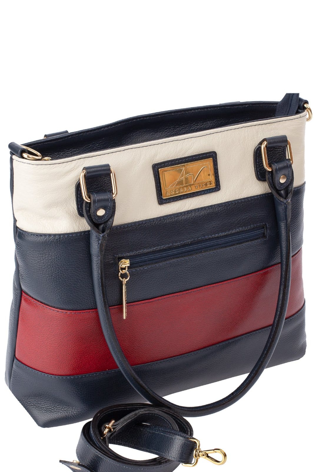 Vista 2 Bolsa de ombro em couro Alice Vermelho Andrea Vinci azul