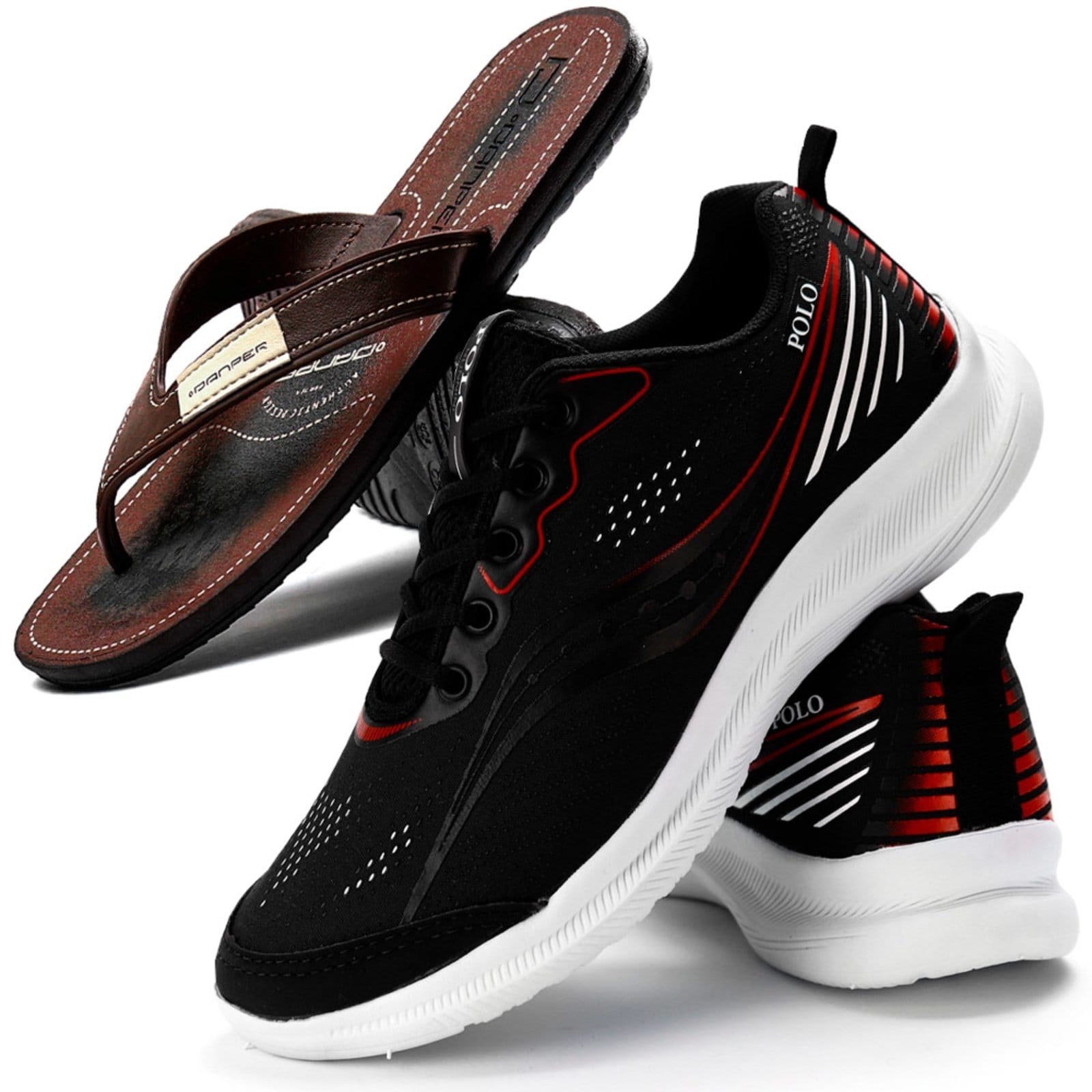 Tênis Sapatofran Polo Running Leve Academia com Chinelo