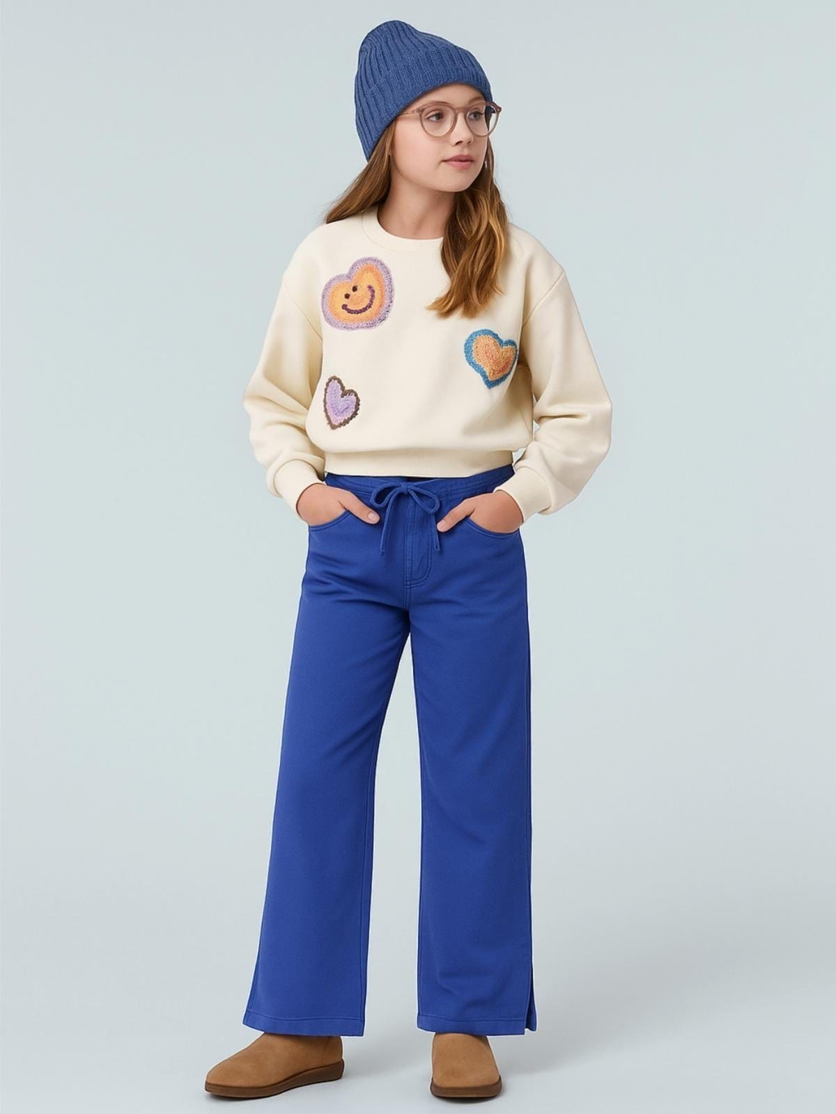 Calça Sarja Juvenil Feminina Crawling Wide Leg c/ Cordão