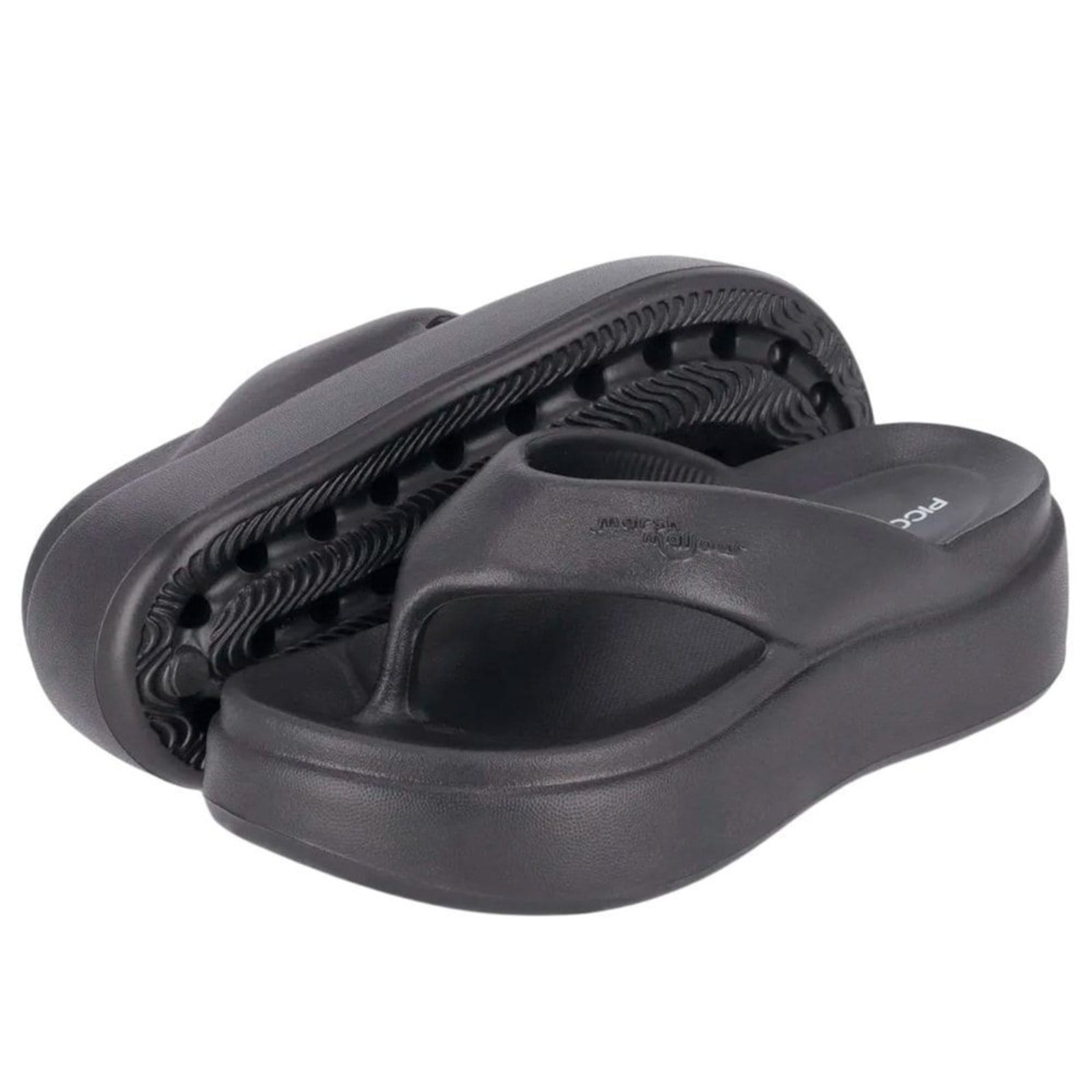 Vista 2 Chinelo Plataforma Piccadilly Marshmallow Feminino Piccadilly preto