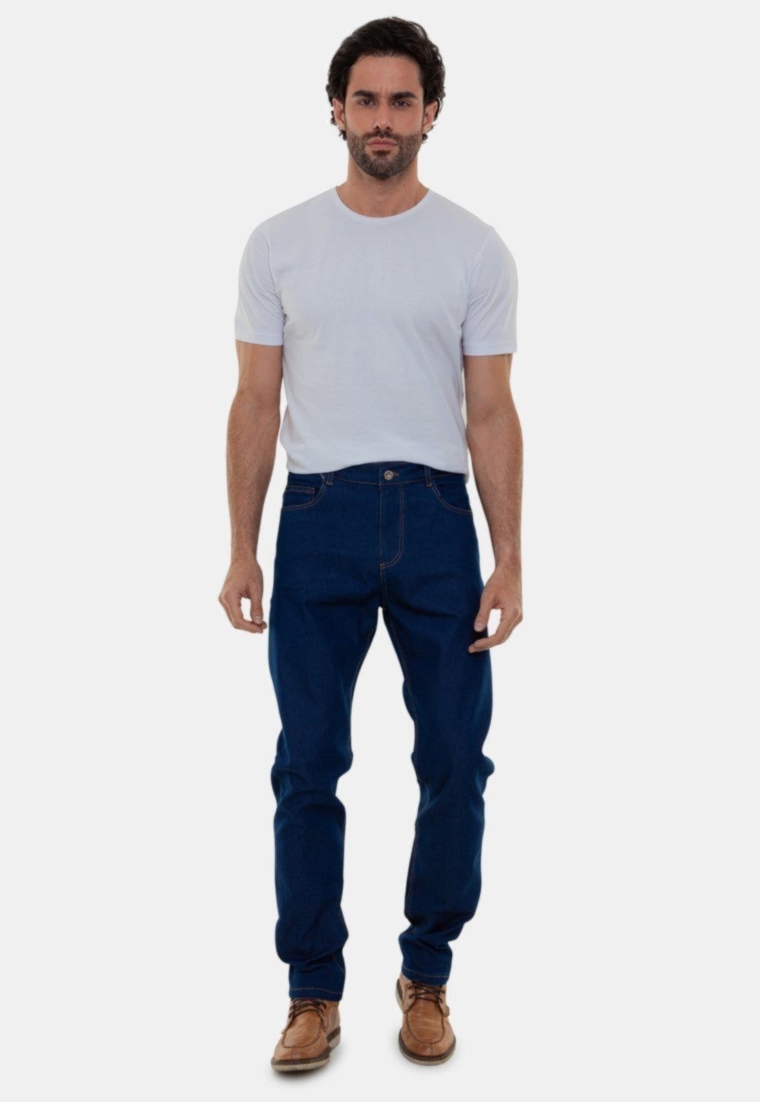 Calça Jeans Masculina Slim Lavagem Escura Unak Madagascar Especiale