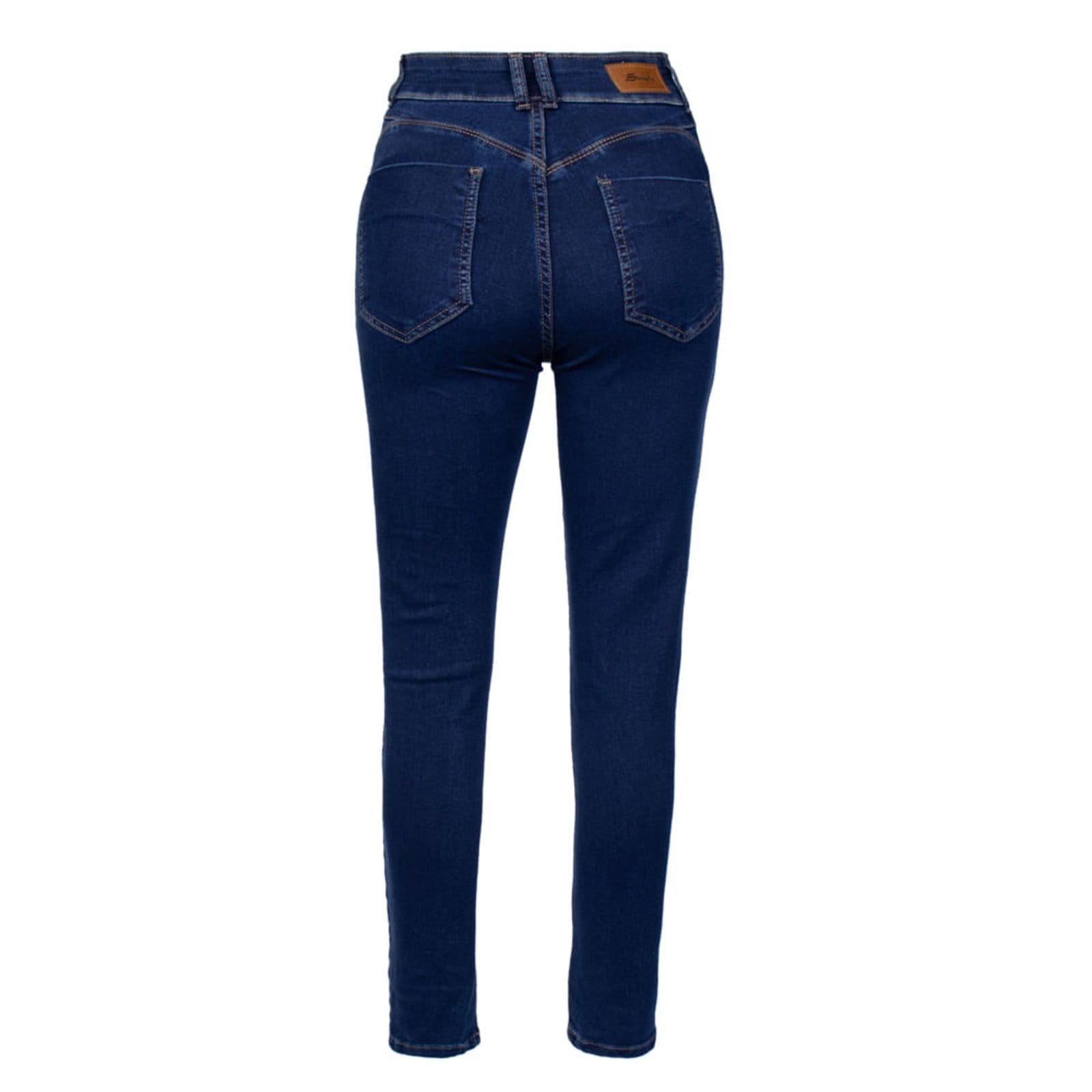 Vista 2 Calça Jeans Feminina Sawary Plush Up Escuro Sawary azul