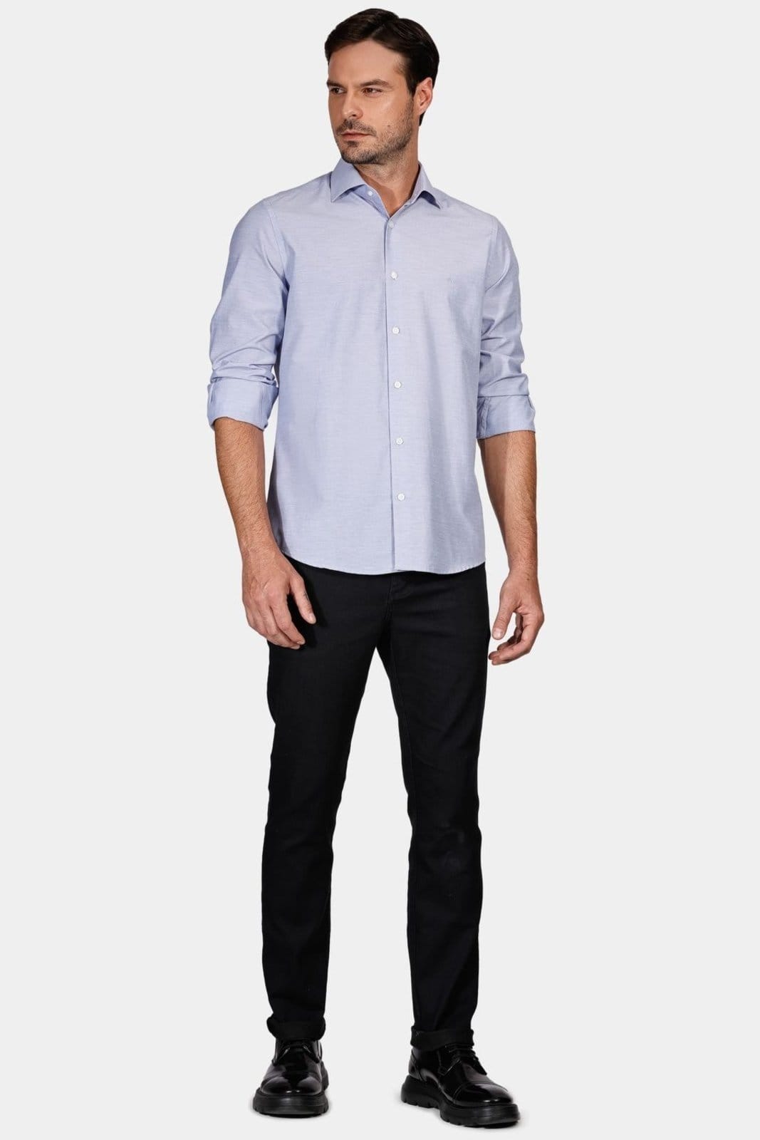 Vista 2 Camisa Aramis Regular Social Tricoline Claro Aramis azul