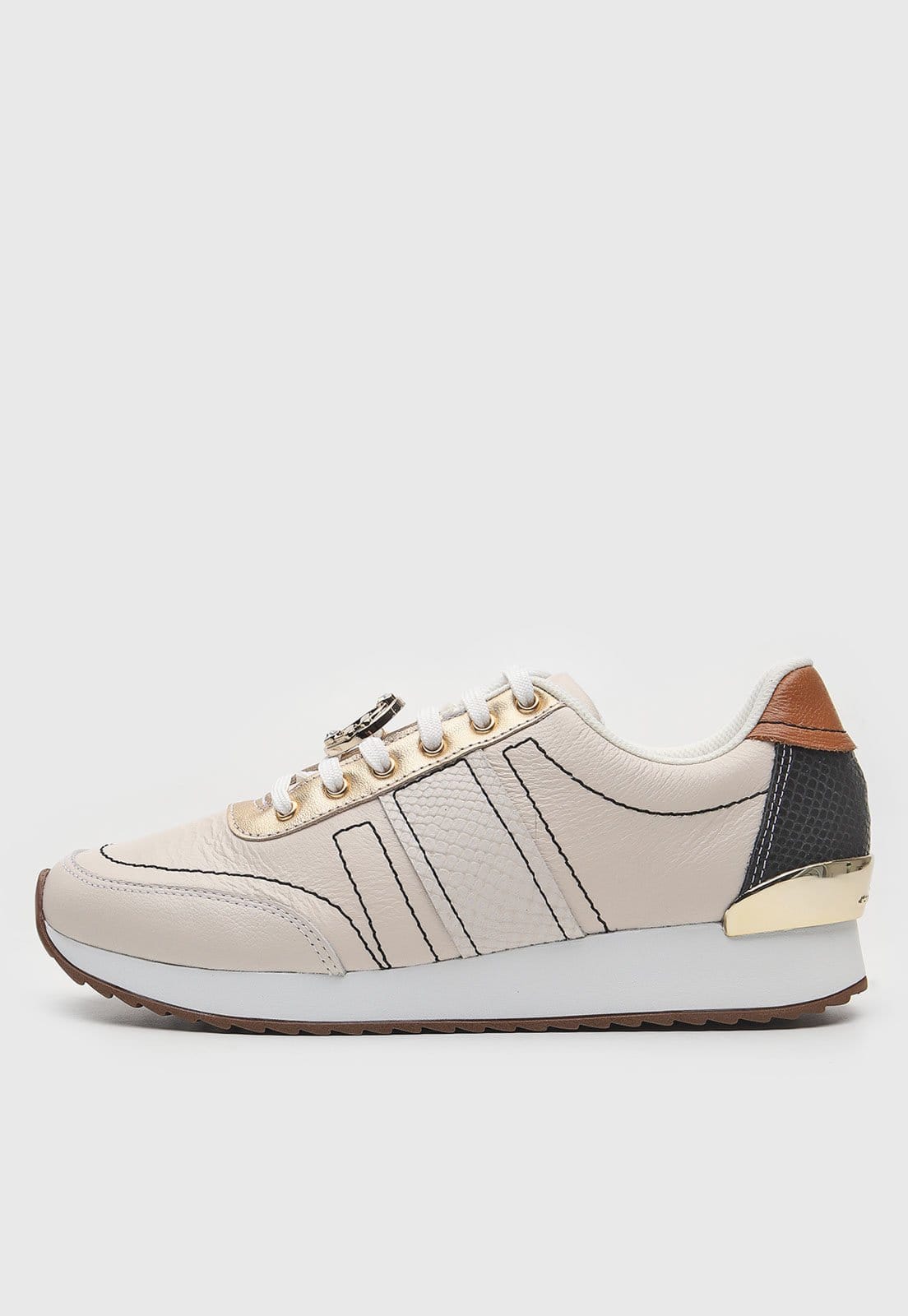 Tênis Jorge Bischoff de Couro Com Cadarço Off-White