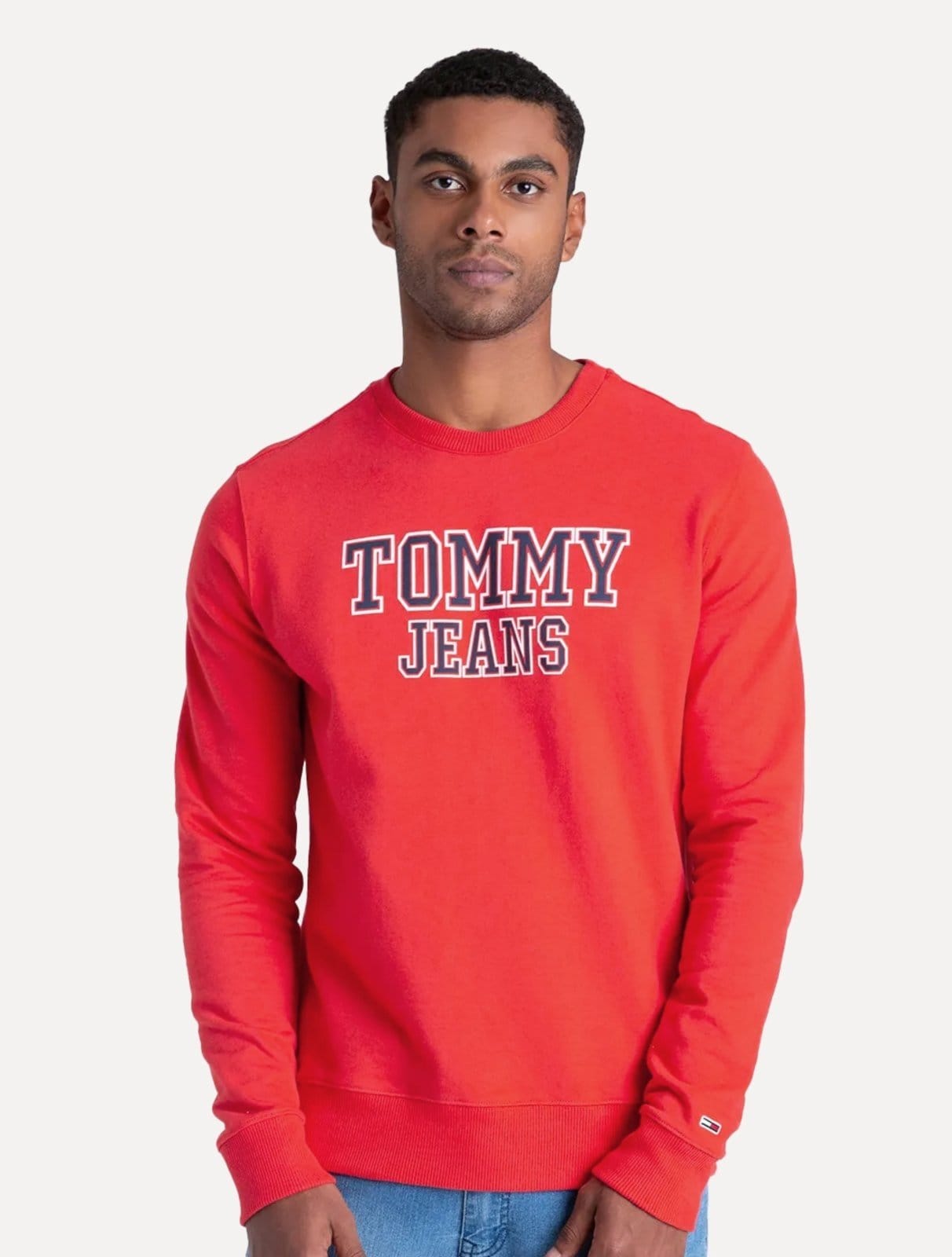 Moletom Tommy Jeans Masculino Crewneck Entry Graphic Vermelha