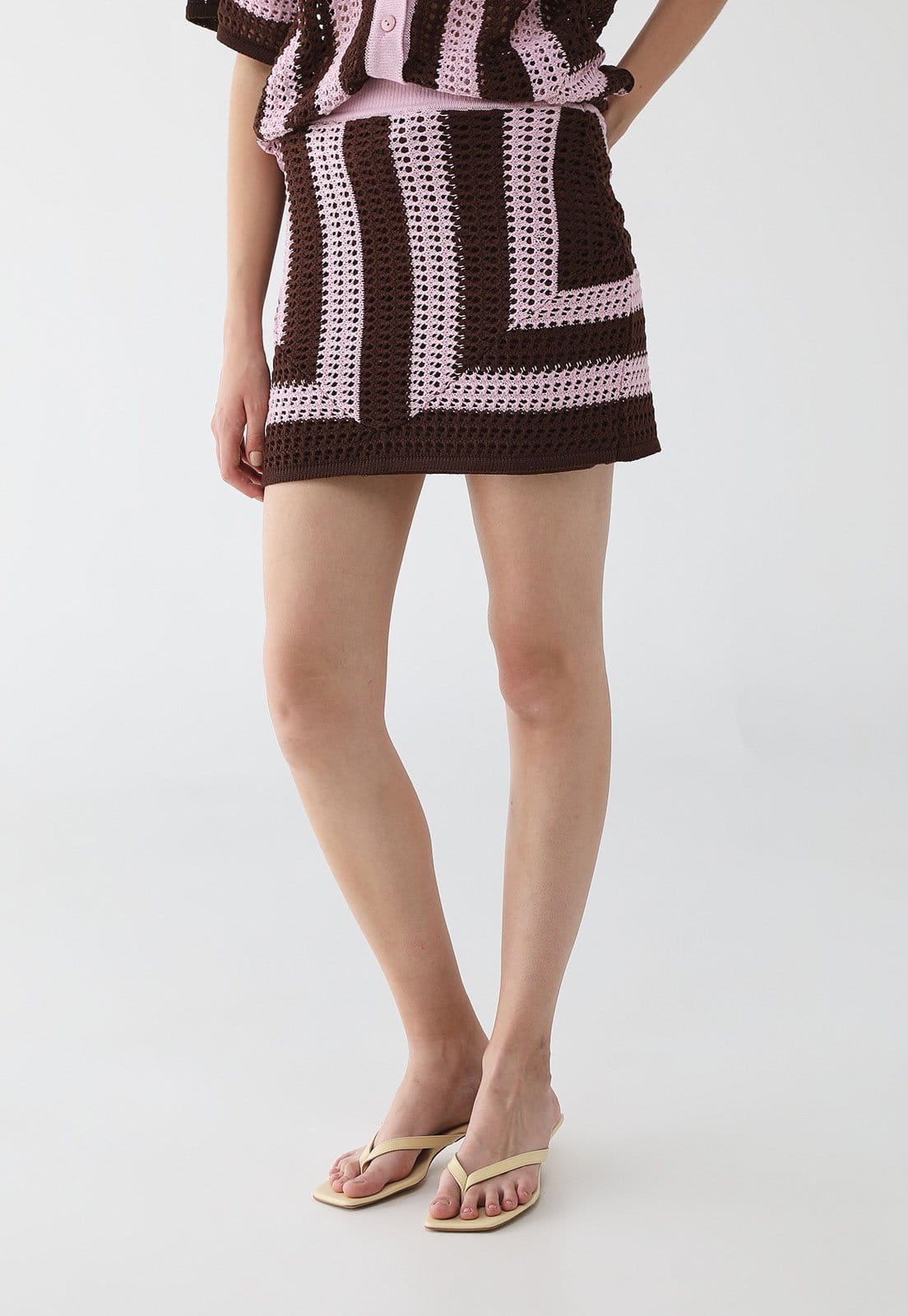 Saia Feminina My Favorite Crochê Geométrica