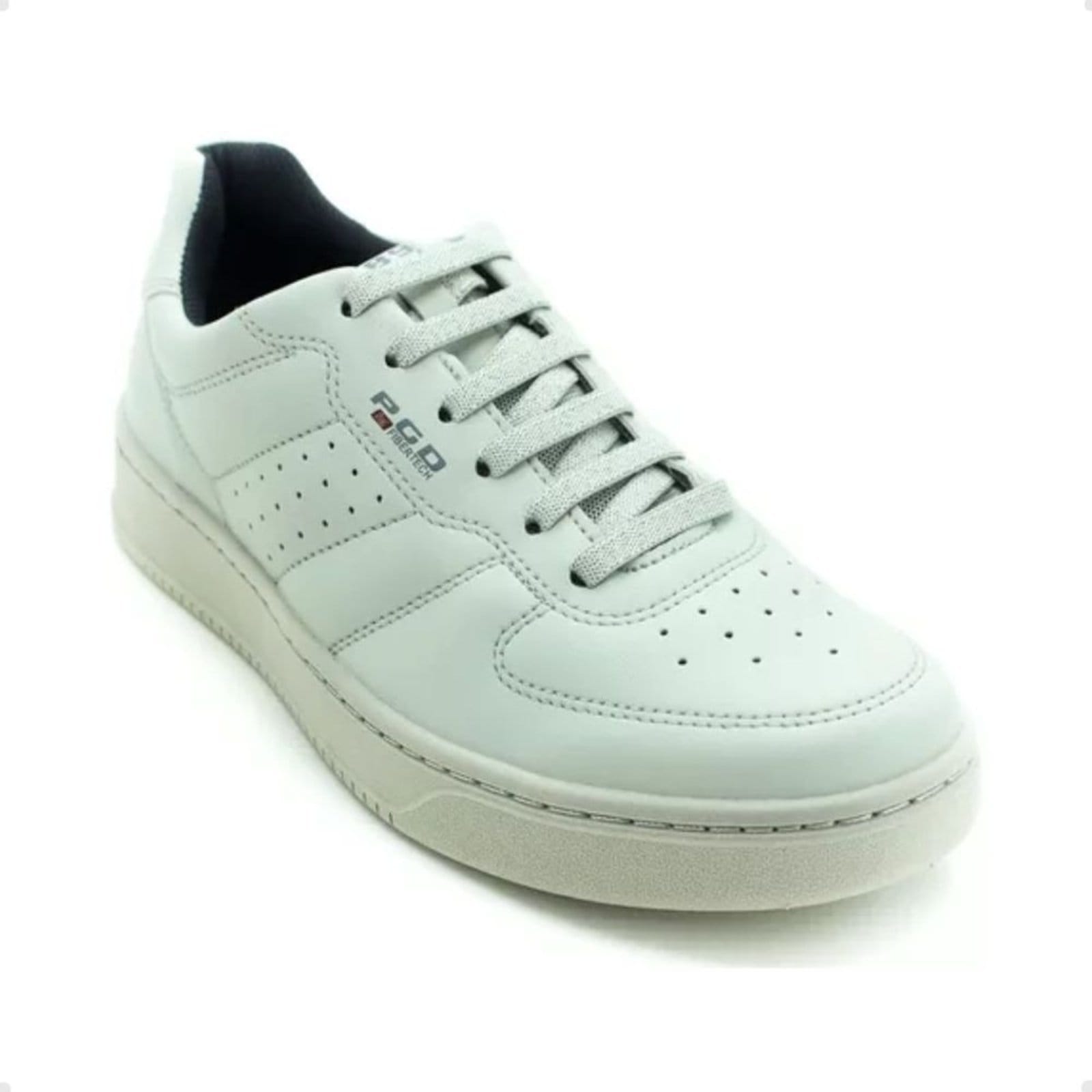 Vista 2 Sapatênis Masculino Em Couro Pegada PGD branco