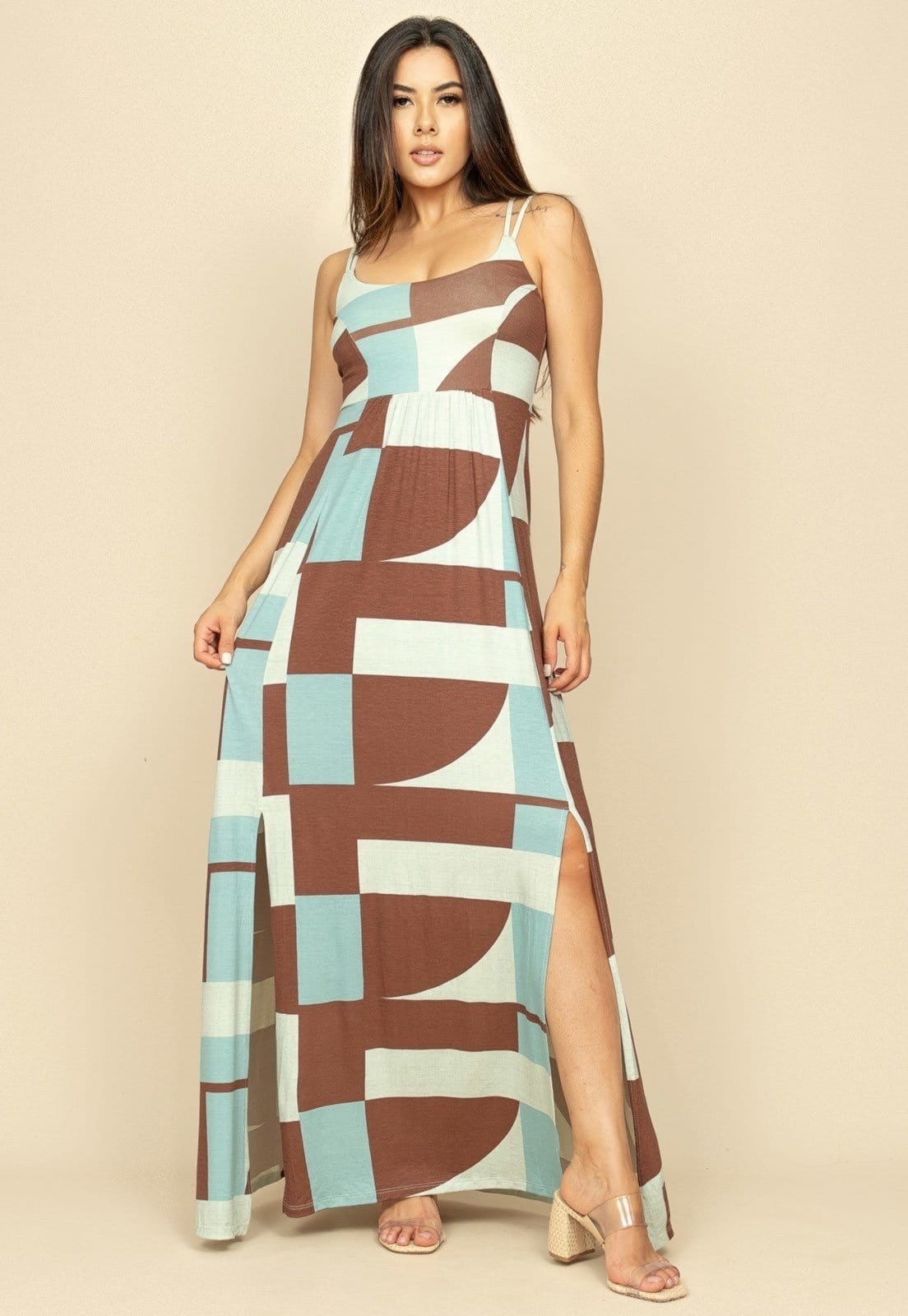 Vestido Longo Jambo Malha Aberturas Estampa Santa Rosa do Tocantins